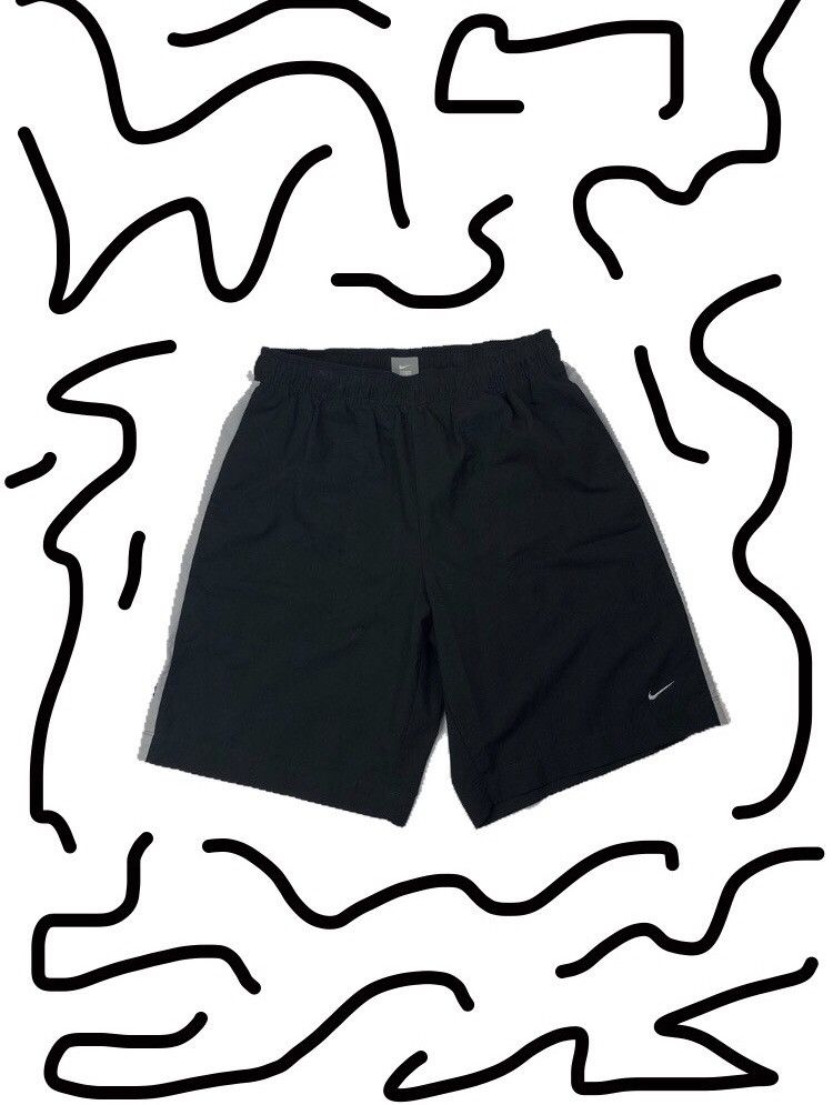 Vintage Nike Shorts Spellout Check Swoosh Logo Streetwear