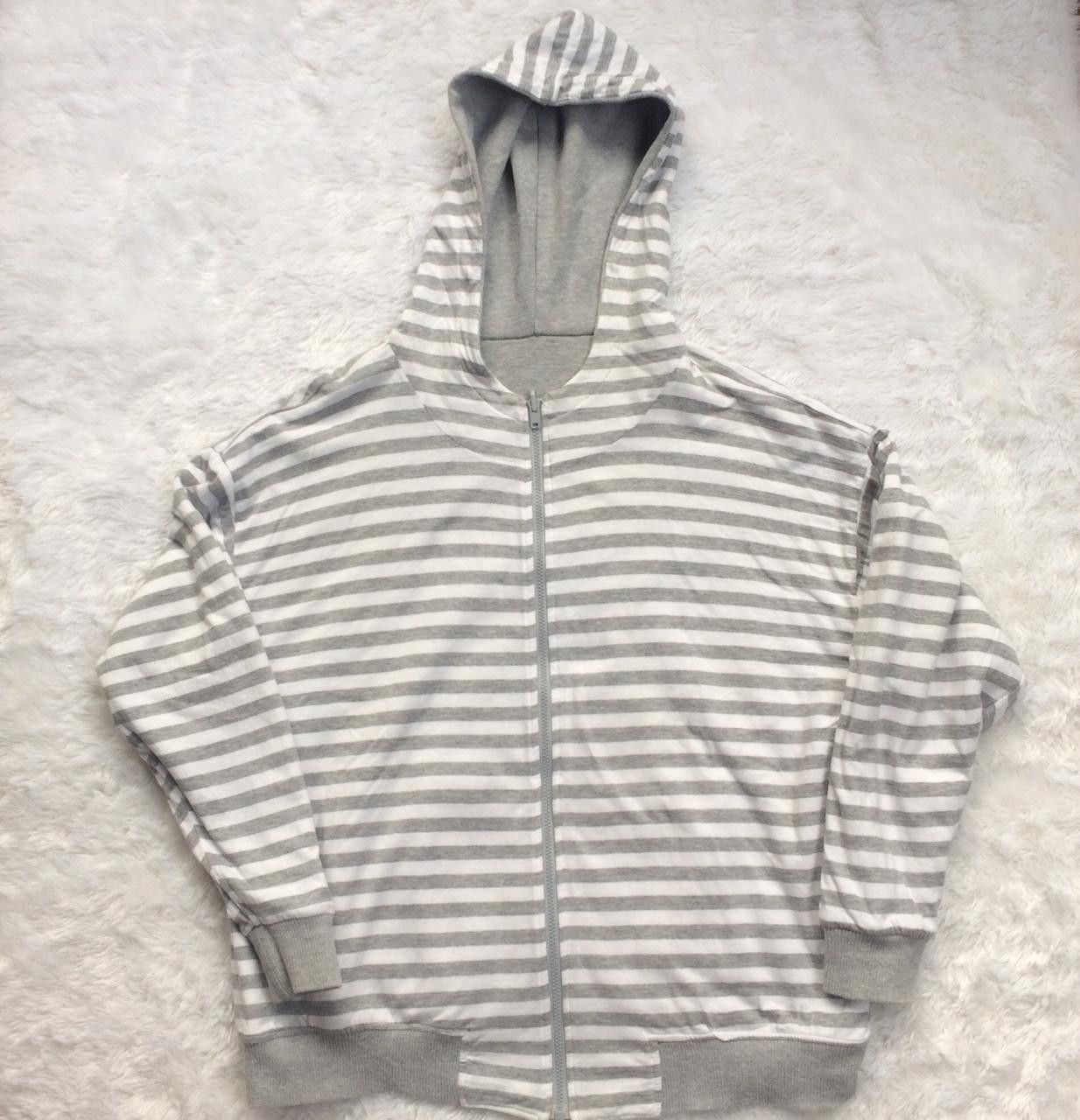 Issey Miyake × Vintage VINTAGE 80s ISSEY MIYAKE STRIPE REVERSIBLE HOODIE Size US M / EU 48-50 / 2 - 5 Thumbnail