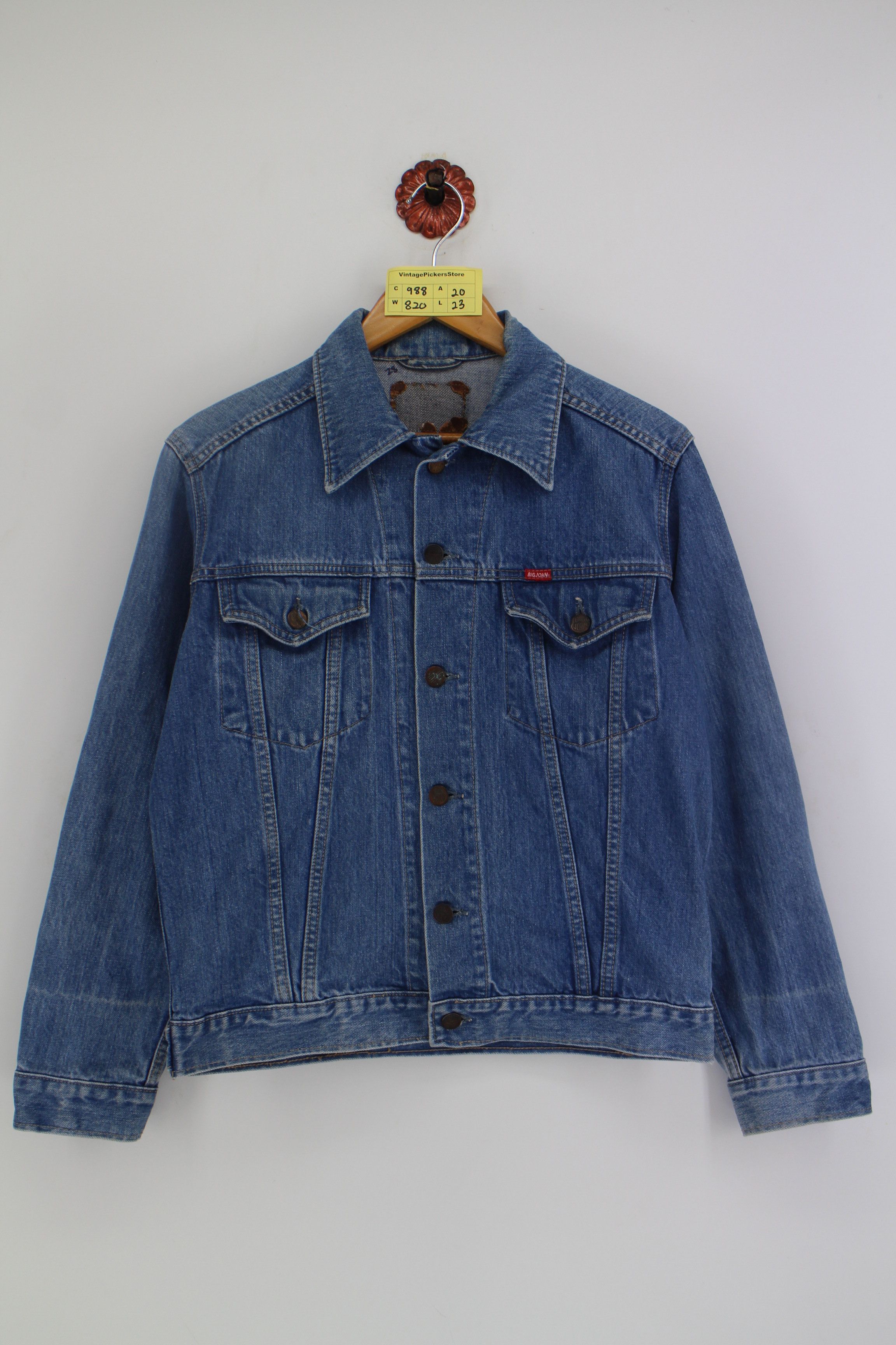 Vintage BIG JOHN Trucker Button Denim Jacket Jeans Size M