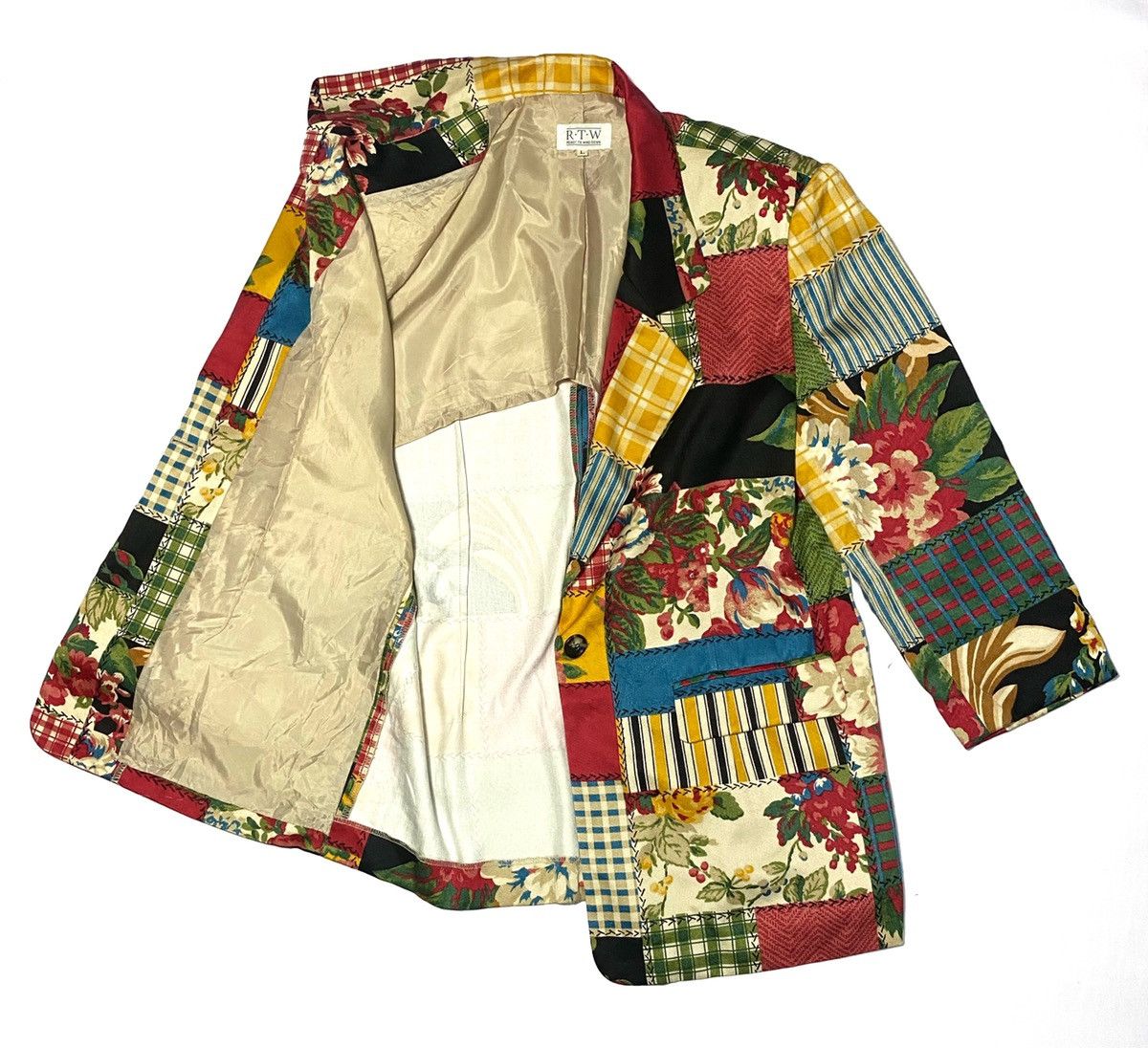 Art Comes First Japanese Brand R.T.W Floral-Print Patchwork Size US M / EU 48-50 / 2 - 2 Thumbnail