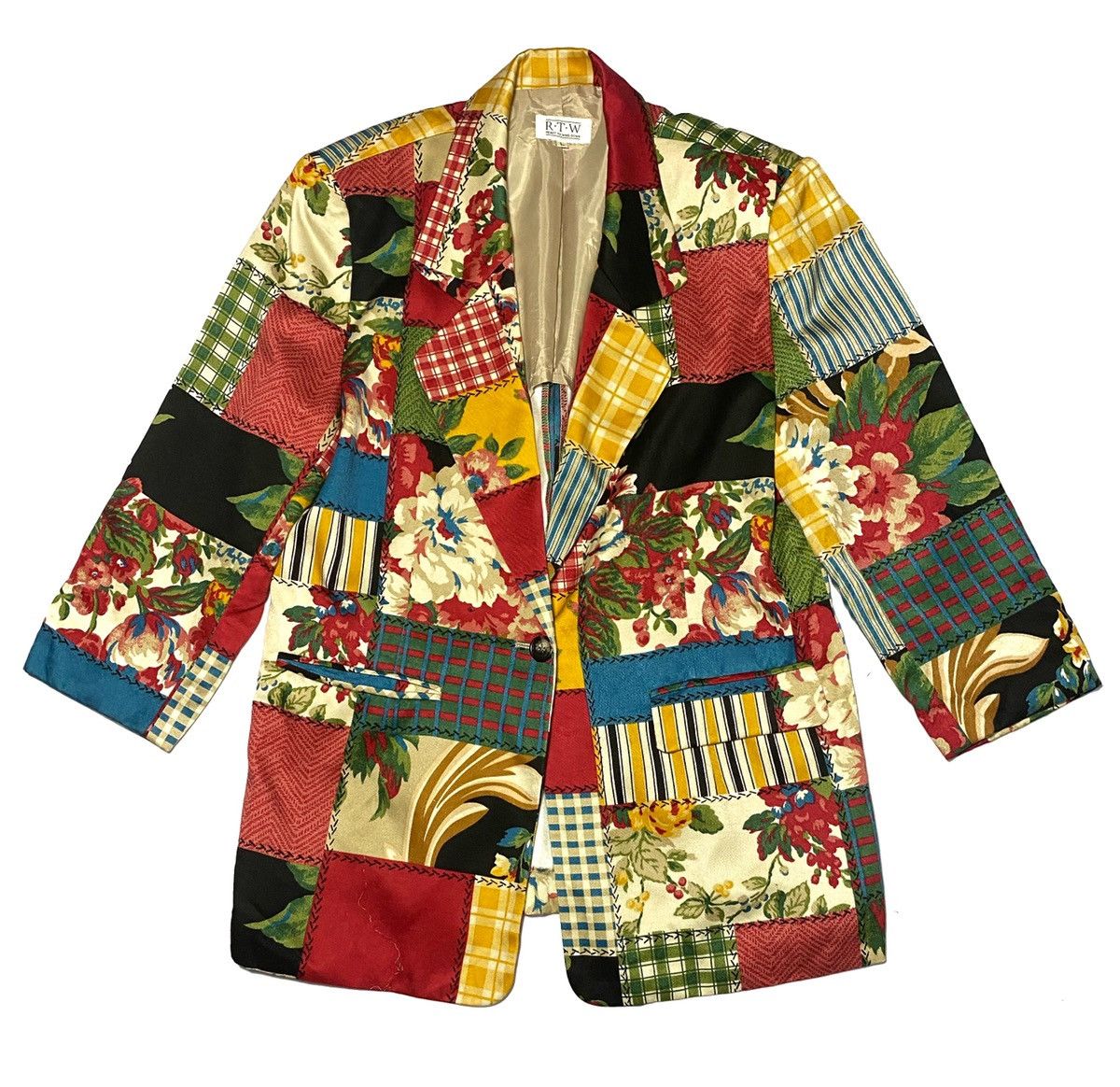 Art Comes First Japanese Brand R.T.W Floral-Print Patchwork Size US M / EU 48-50 / 2 - 1 Thumbnail