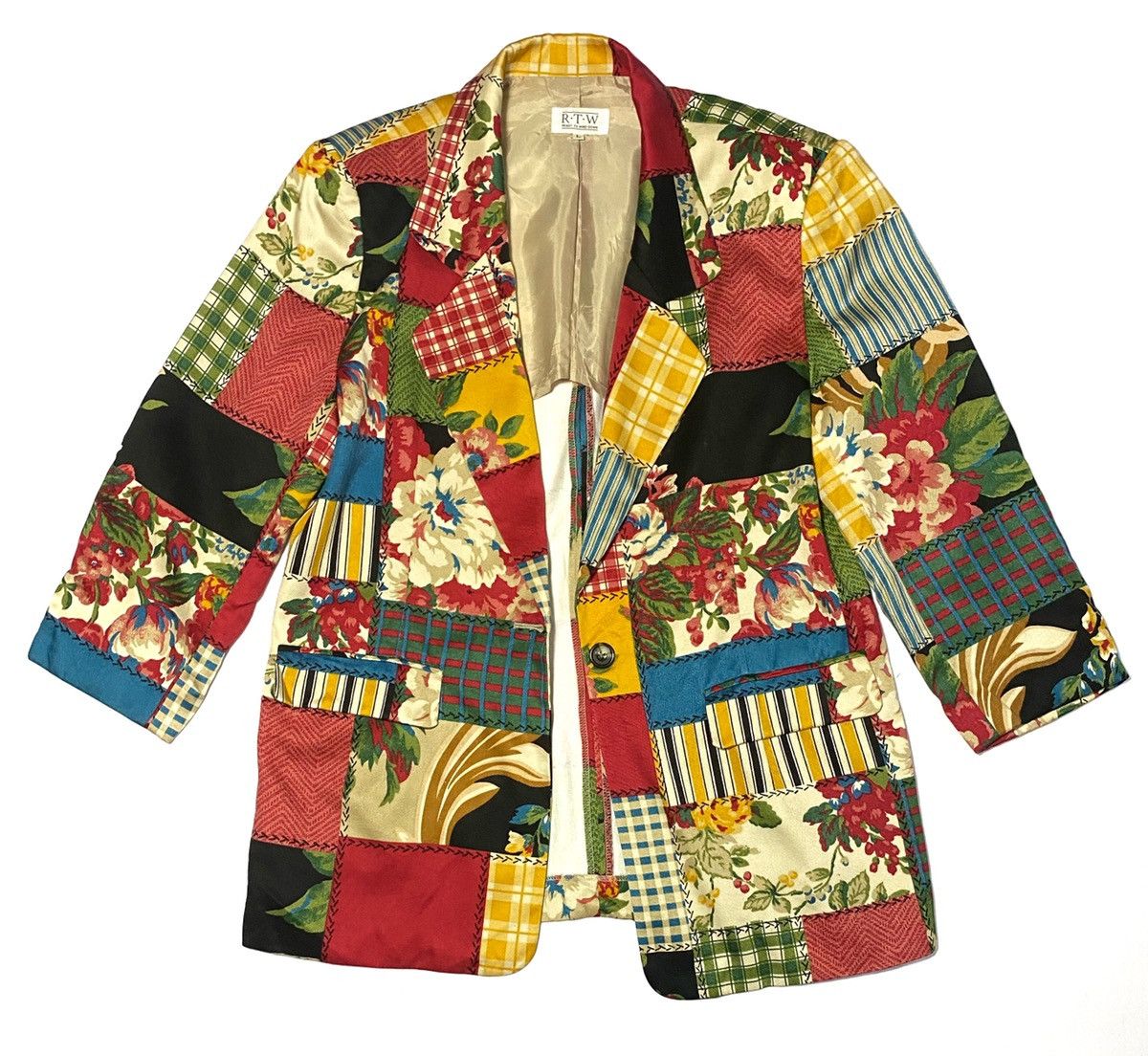 Art Comes First Japanese Brand R.T.W Floral-Print Patchwork Size US M / EU 48-50 / 2 - 3 Thumbnail