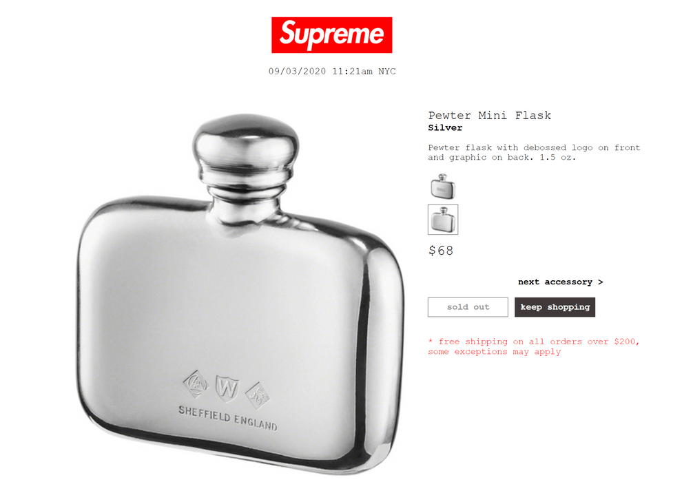Supreme Supreme Pewter Mini Flask FW20 | Grailed