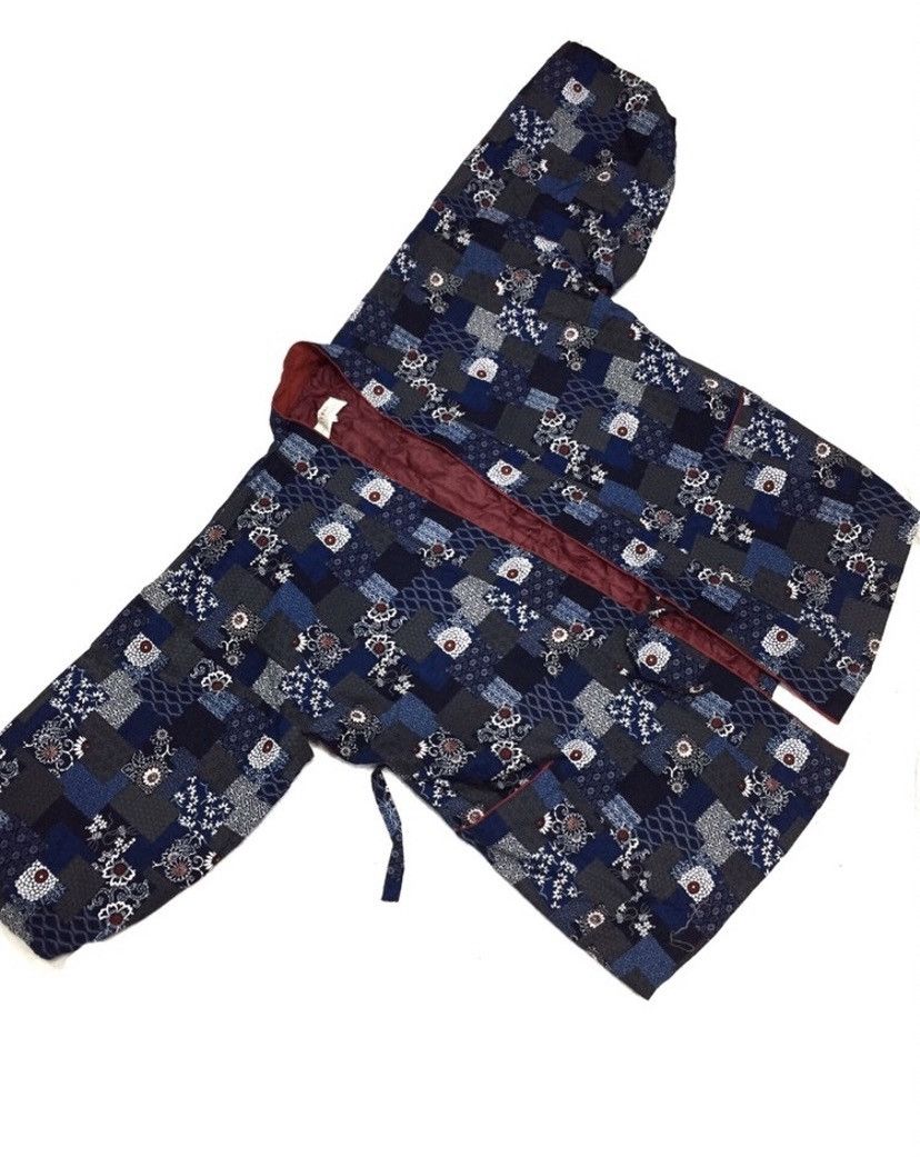 Indigo × Japanese Brand Samue Japaneese Traditional motif Flora hanten kimono Japan Size US L / EU 52-54 / 3 - 3 Thumbnail