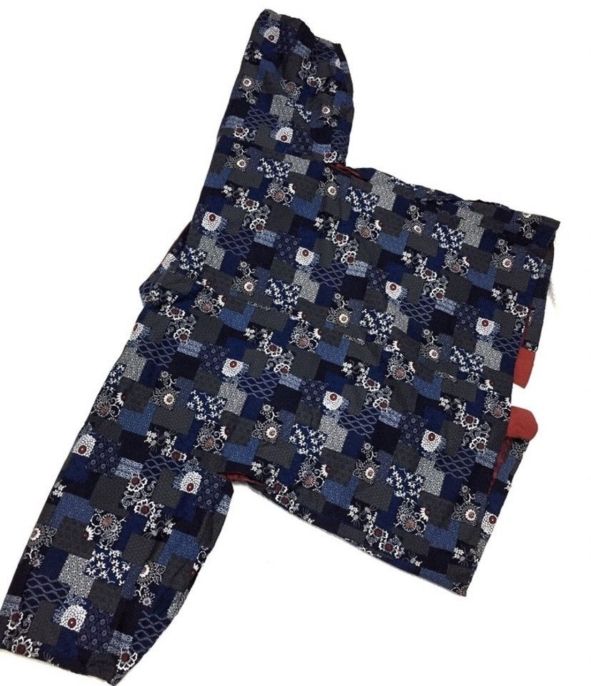 Indigo × Japanese Brand Samue Japaneese Traditional motif Flora hanten kimono Japan Size US L / EU 52-54 / 3 - 2 Thumbnail
