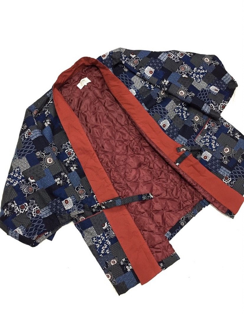 Indigo × Japanese Brand Samue Japaneese Traditional motif Flora hanten kimono Japan Size US L / EU 52-54 / 3 - 1 Thumbnail