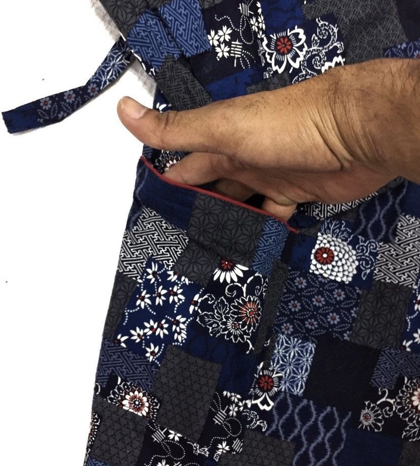 Indigo × Japanese Brand Samue Japaneese Traditional motif Flora hanten kimono Japan Size US L / EU 52-54 / 3 - 6 Thumbnail