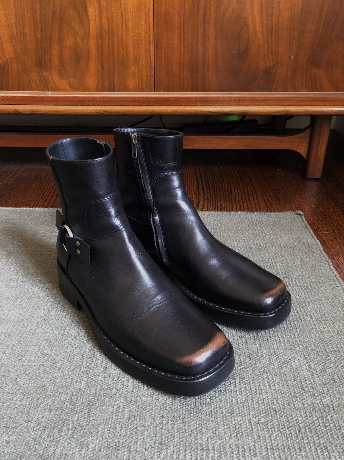 RAF SIMONS 19AW Square Toe Boots ダメージ加工 RAF SIMONS 19AW Square Toe Boots ダメージ加工