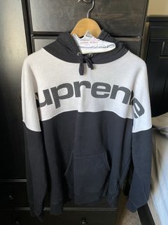 Supreme 17fw Supreme blocked big logo hoodie black white medium