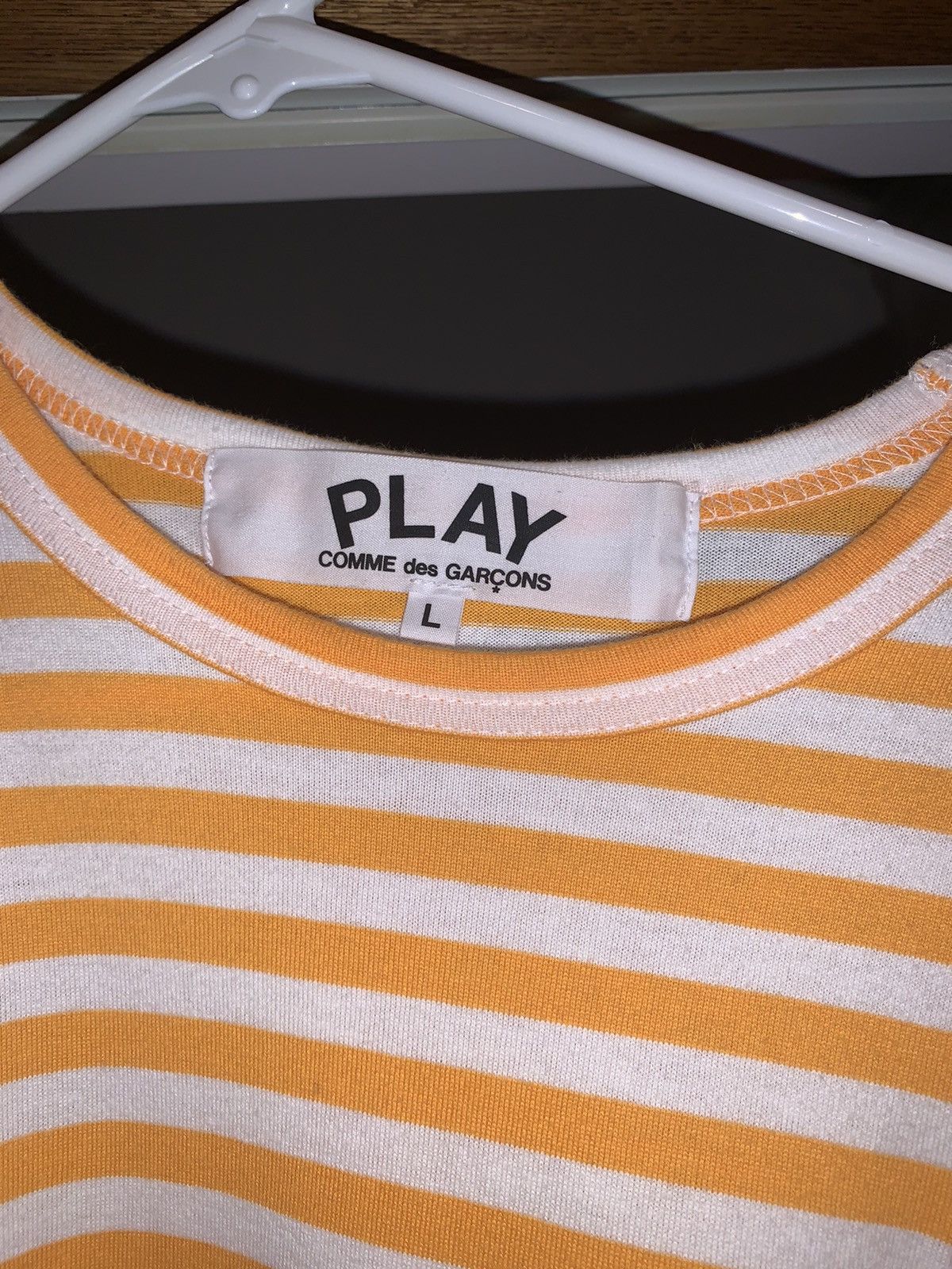 Cdg yellow striped shirt online