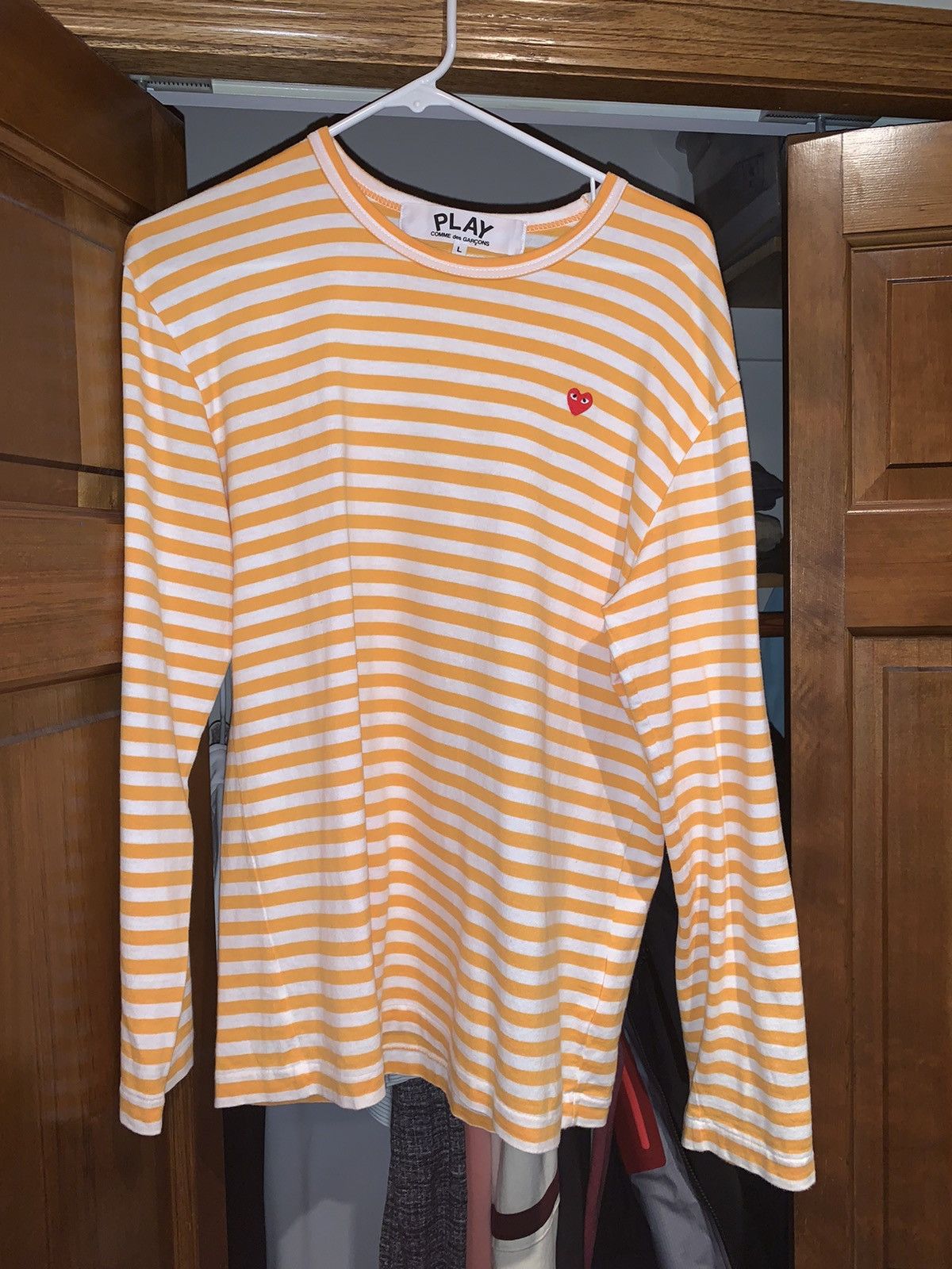 Comme des Garcons CDG yellow stripe long sleeve shirt Grailed