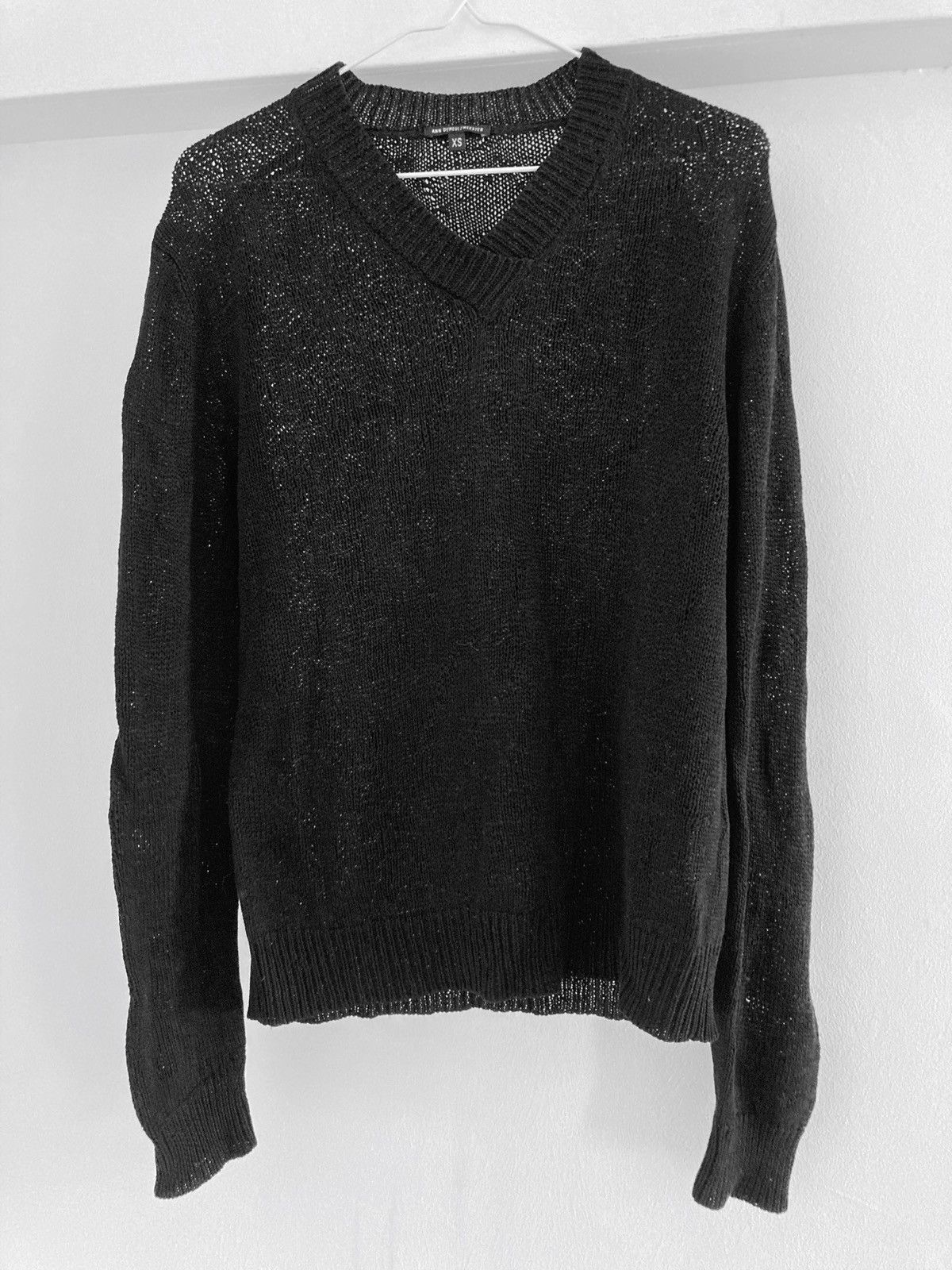 image of Ann Demeulemeester Contrasting Knit Sweater - Made In Belgium in Black, Men's (Size XS)