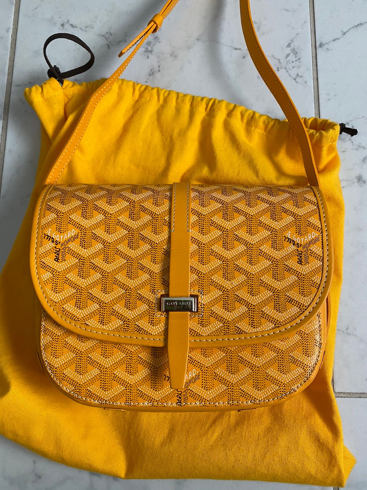 Goyard Goyardine Belvedere MM Crossbody Bag - Yellow Crossbody Bags,  Handbags - GOY35206