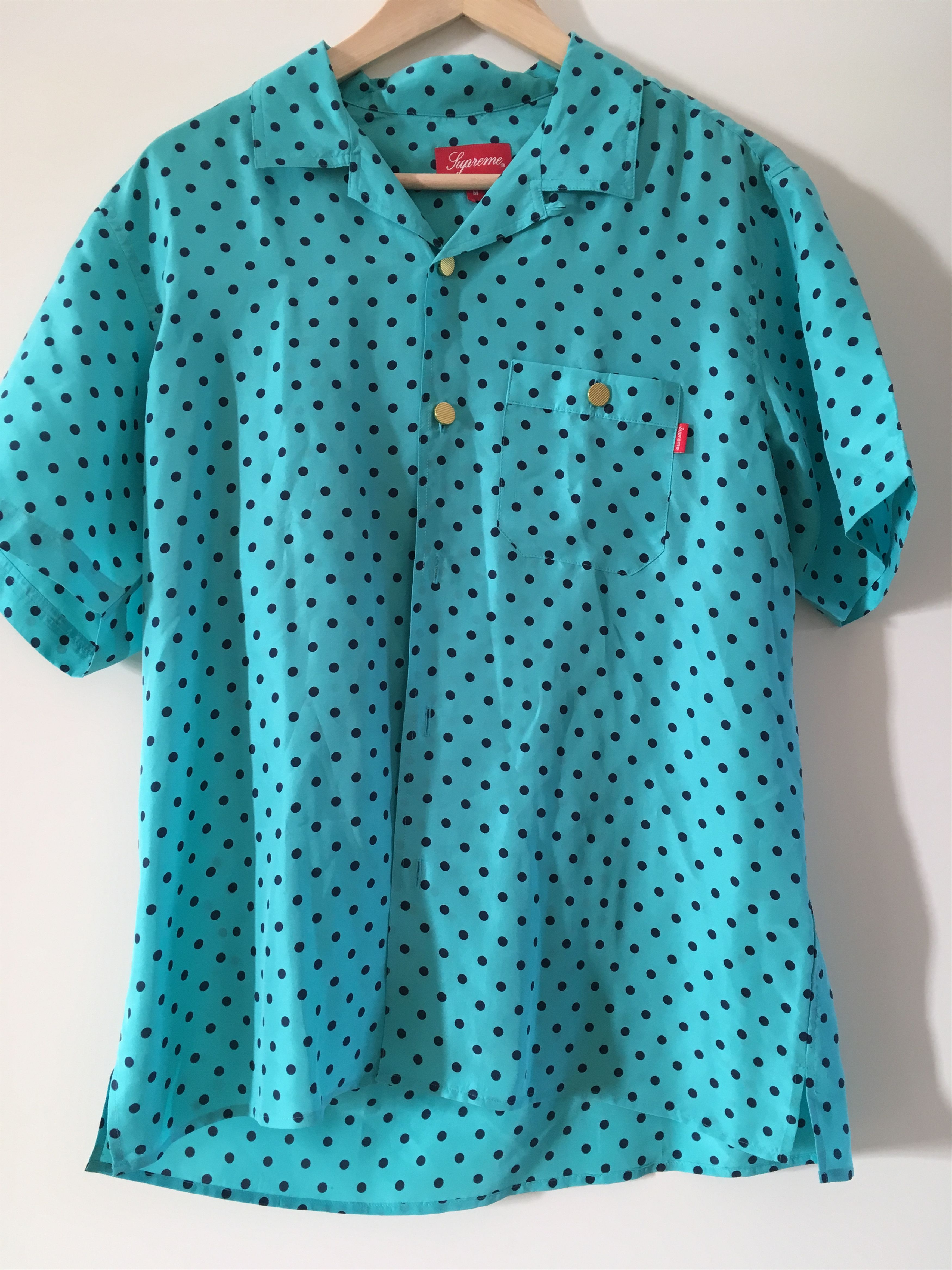 silk polka dot shirt