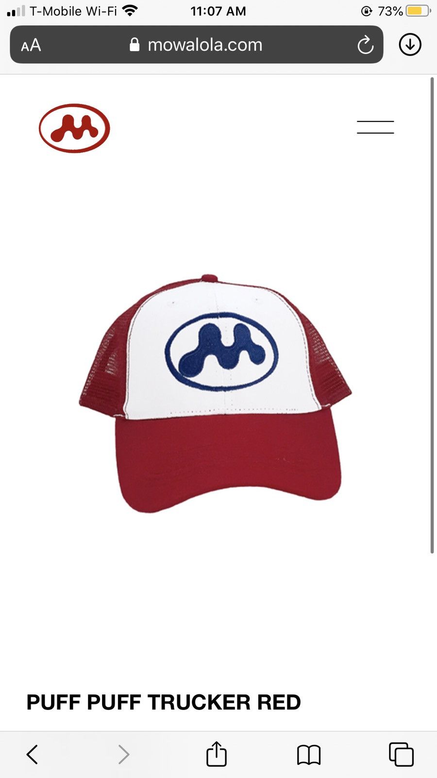 Streetwear Mowalola Puff Puff Trucker Hat Red (ORDER