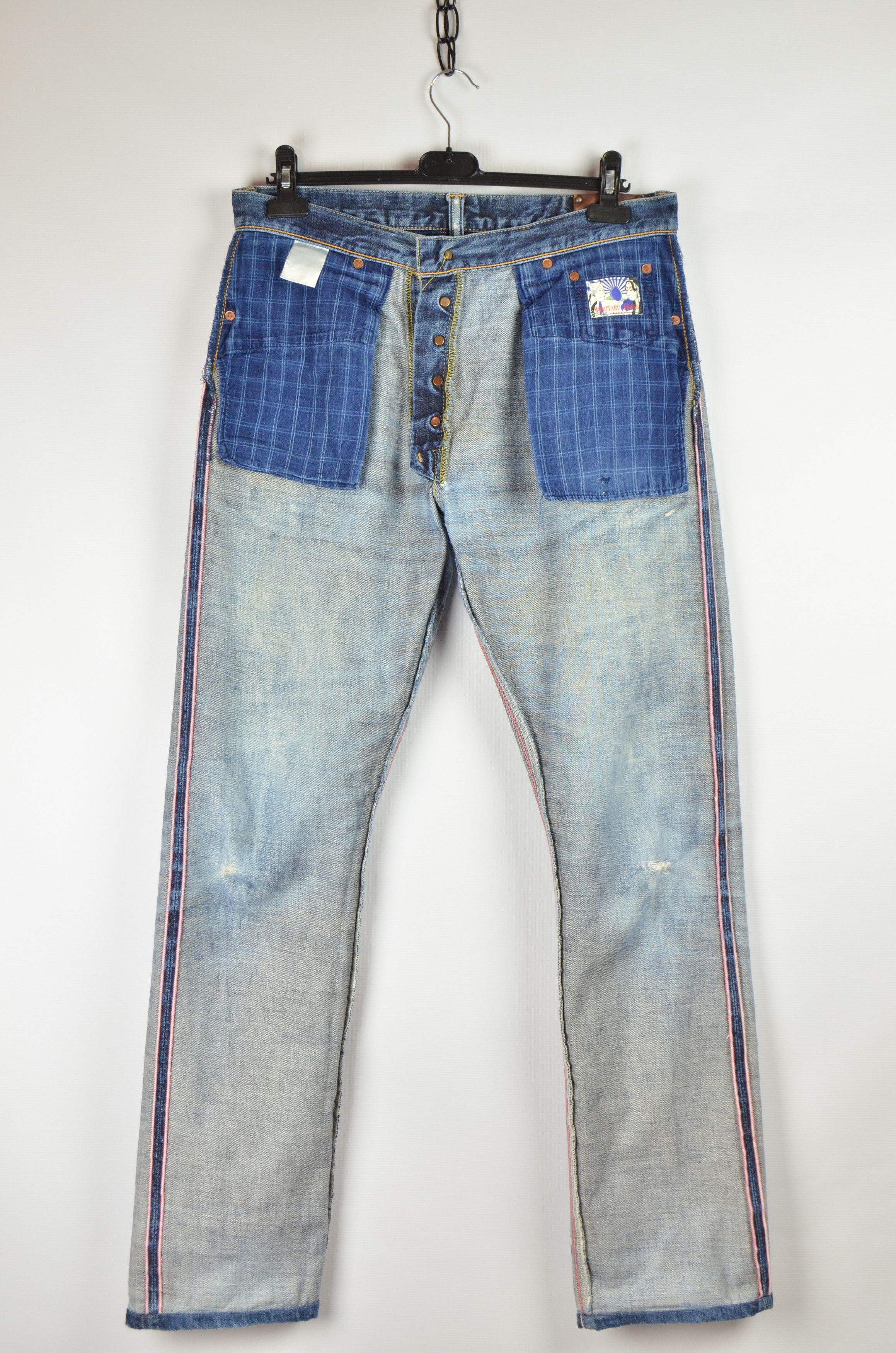 Momotaro Jeans Momotaro Jeans Selvedge Japan Washed Faded Light Blue Denim Size US 32 / EU 48 - 8 Thumbnail