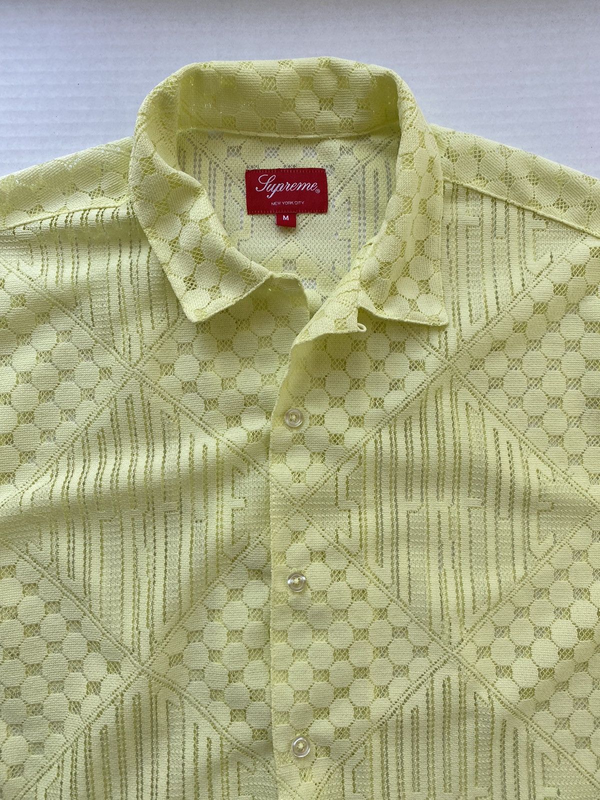 Supreme Supreme Lace S/S Shirt Pale Yellow SS20 Size US M / EU 48-50 / 2 - 2 Thumbnail