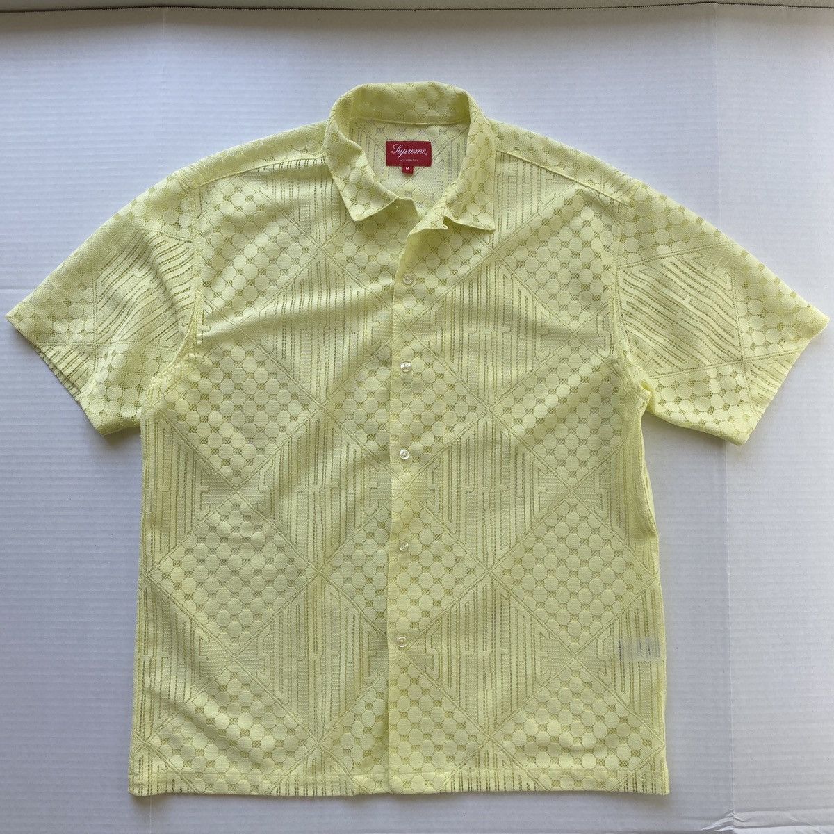 Supreme Supreme Lace S/S Shirt Pale Yellow SS20 Size US M / EU 48-50 / 2 - 1 Thumbnail