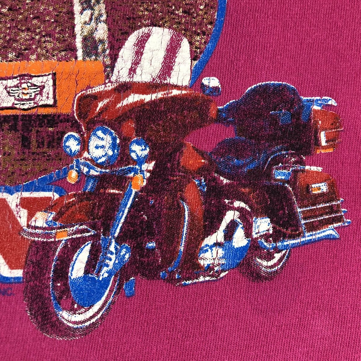 Harley Davidson Harley Davidson Cycle & Craft Boston 1994 Vintage Pink Tee Size US XL / EU 56 / 4 - 6 Thumbnail