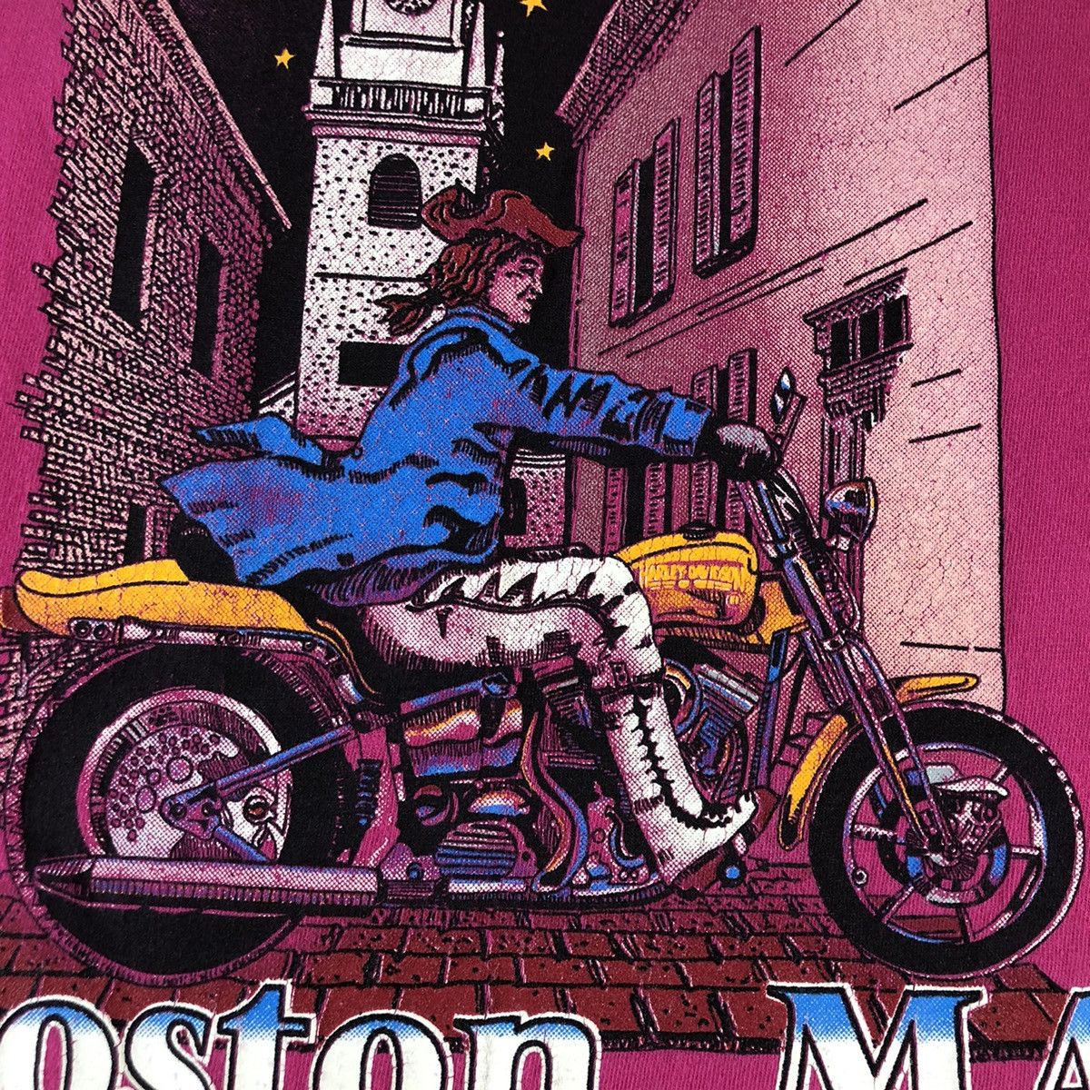 Harley Davidson Harley Davidson Cycle & Craft Boston 1994 Vintage Pink Tee Size US XL / EU 56 / 4 - 9 Thumbnail