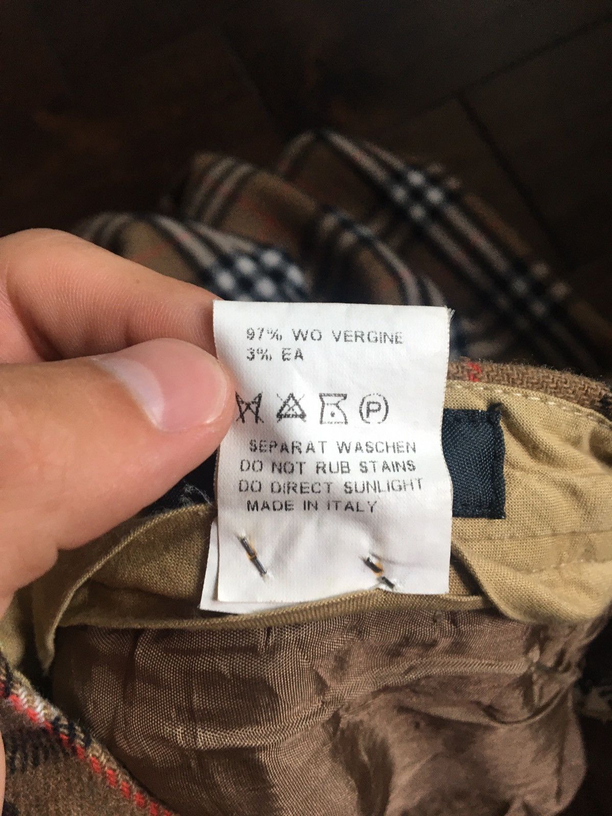 Designer × Japanese Brand × Vintage Vintage wool “Burberry” inspired plaid style pants tan Size US 30 / EU 46 - 4 Thumbnail