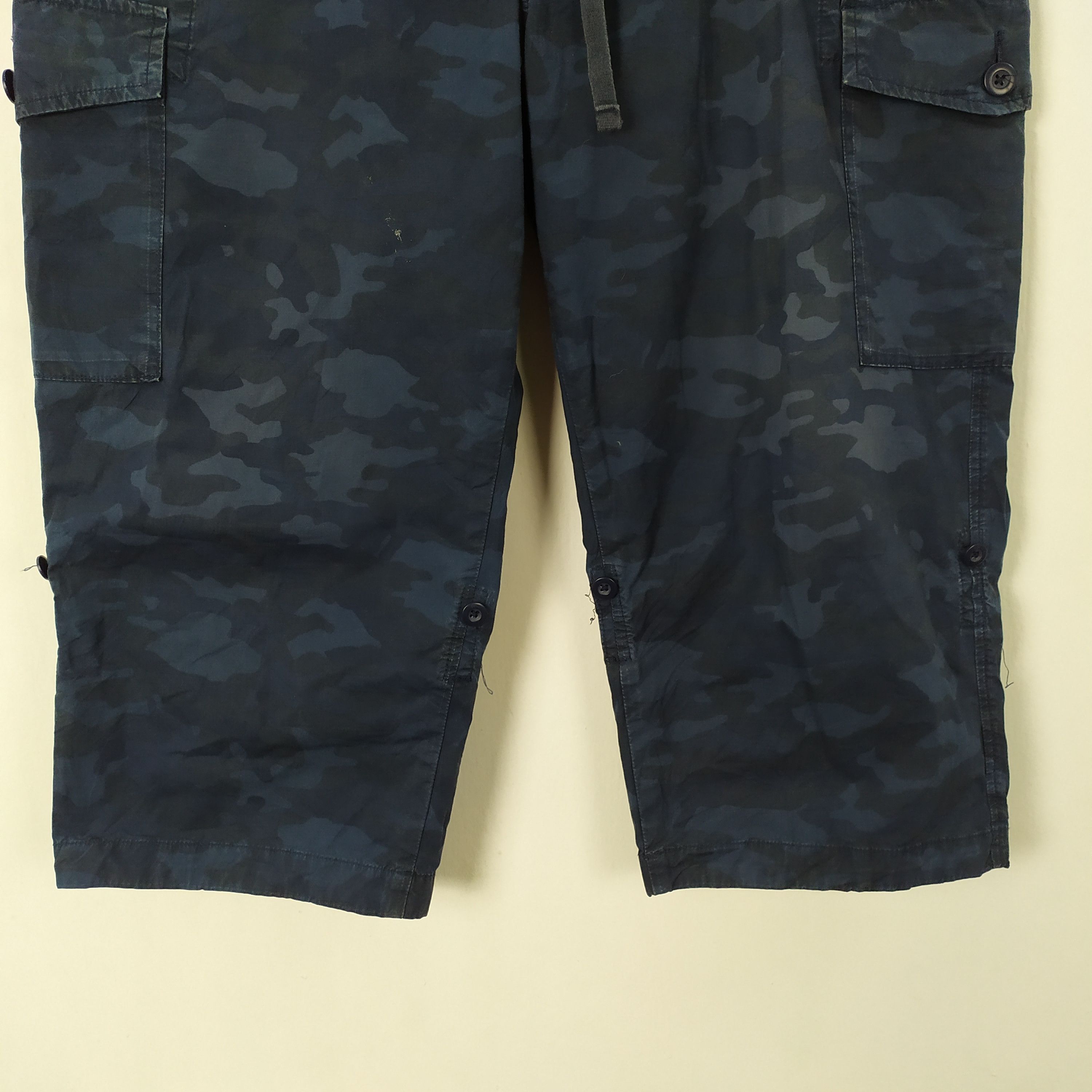 Japanese Brand Japanese Blue Camo Cropped Cargo Pants Drawstring waist Size US 36 / EU 52 - 3 Thumbnail