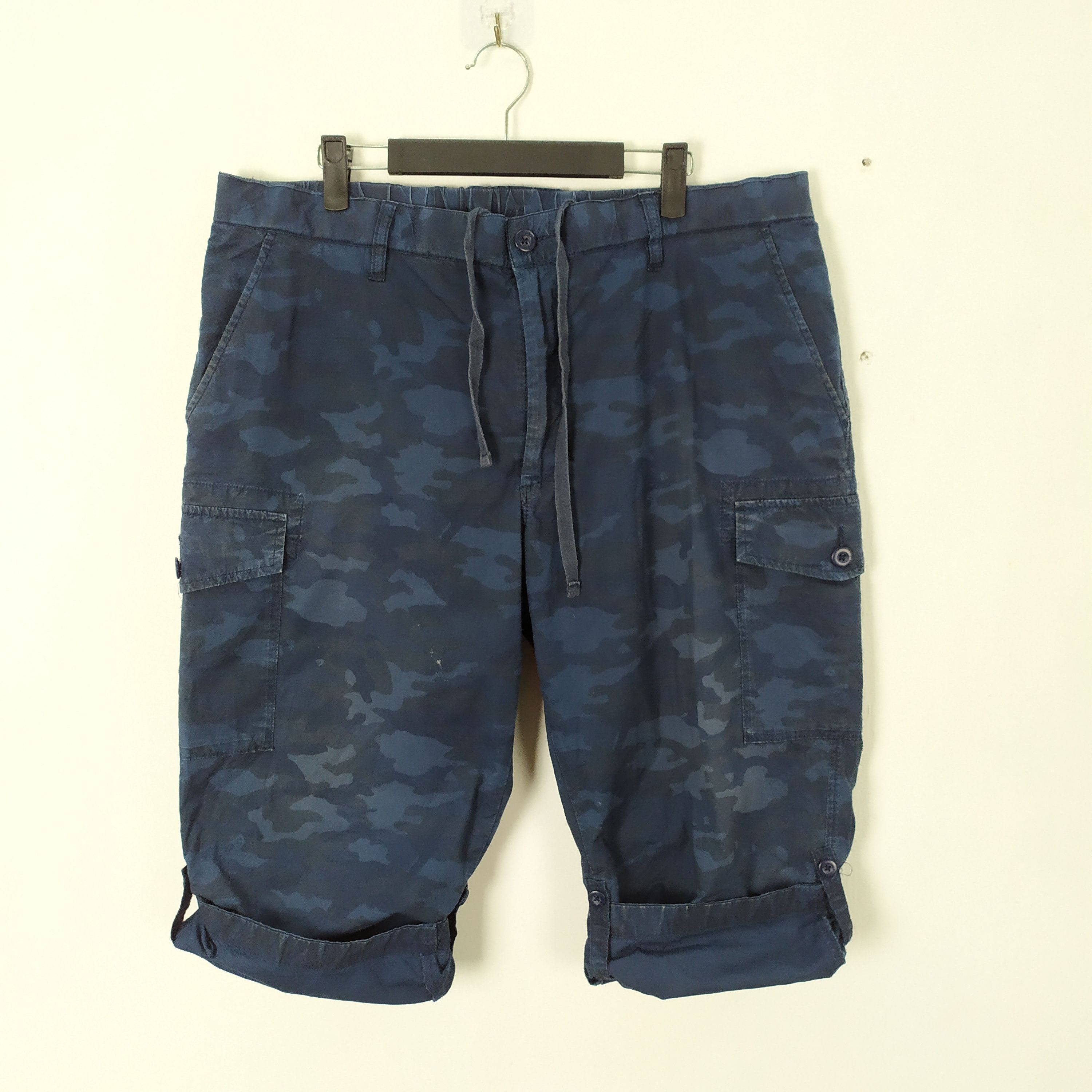 Japanese Brand Japanese Blue Camo Cropped Cargo Pants Drawstring waist Size US 36 / EU 52 - 6 Thumbnail