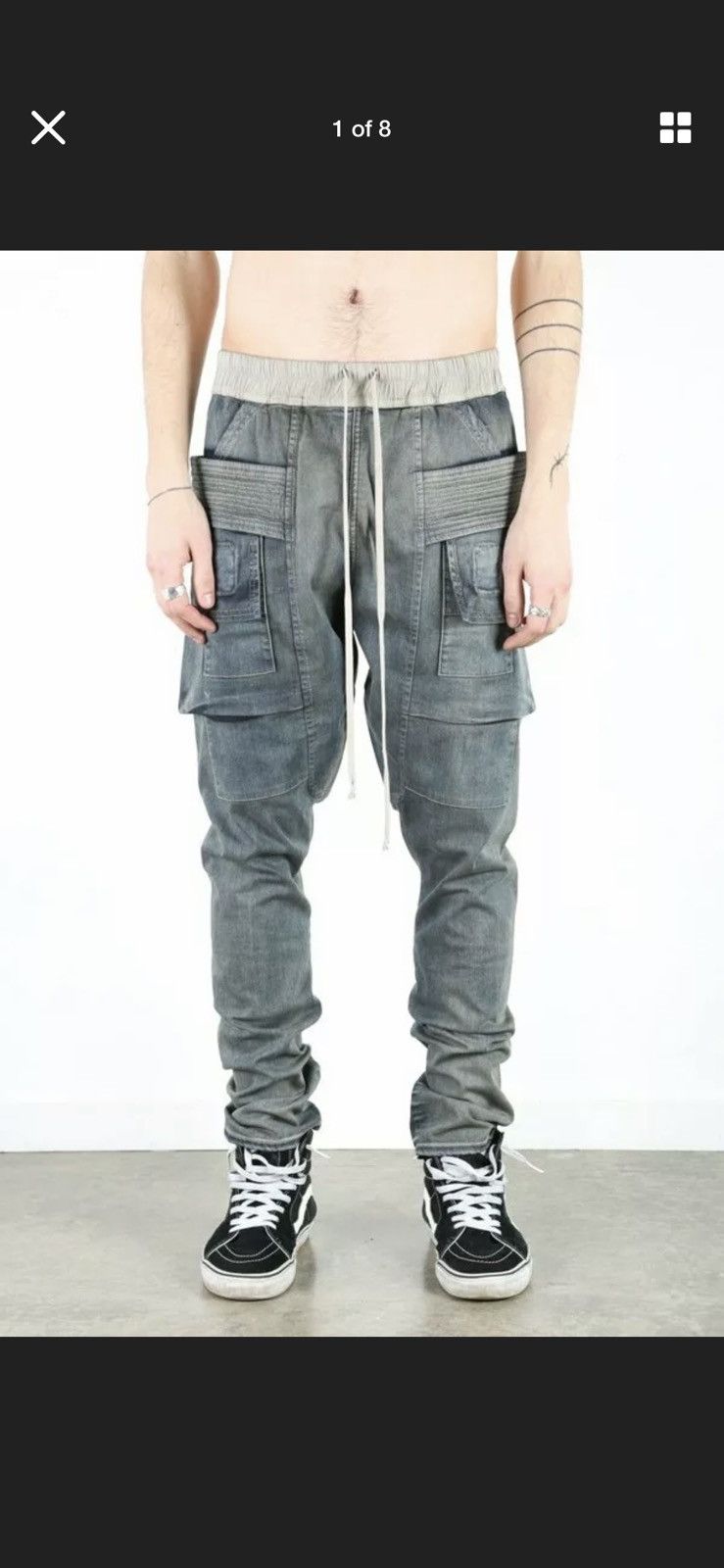 Rick Owens Drkshdw Denim Creatch cargo Size US 30 / EU 46 - 1 Thumbnail