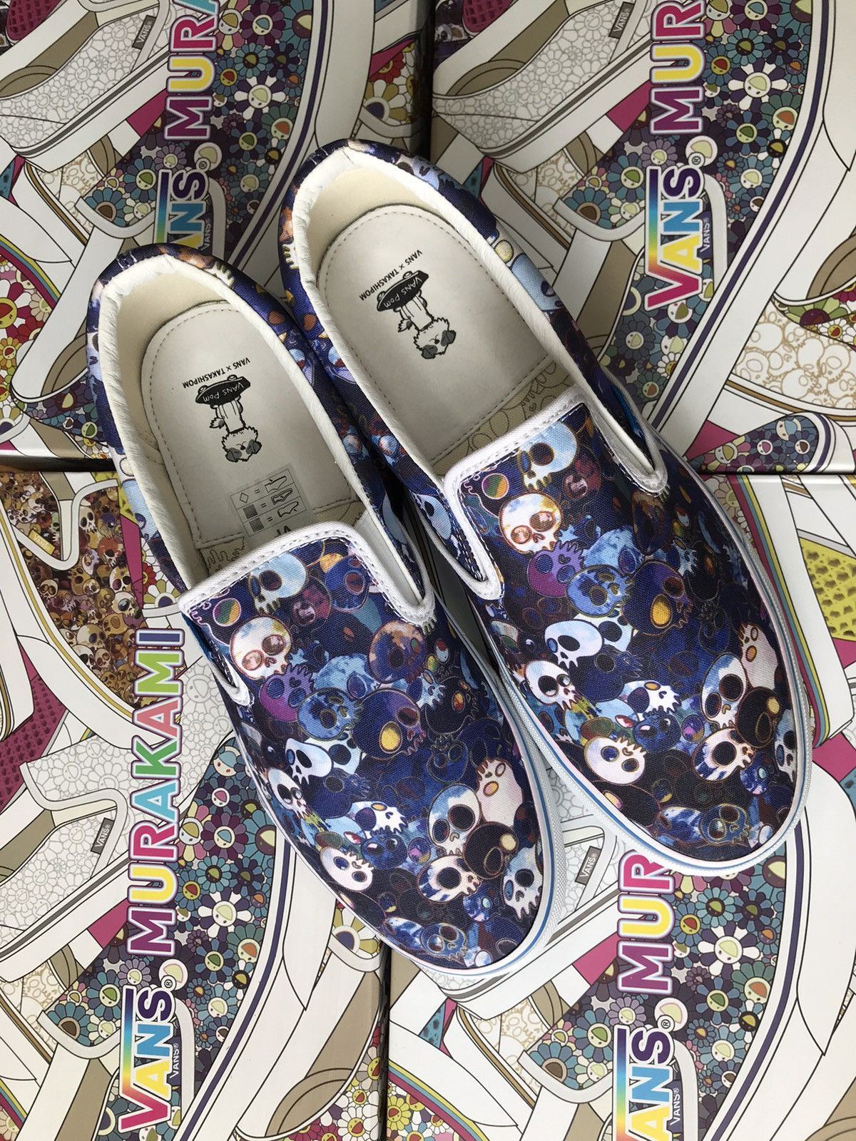 Takashi Murakami X Classic Slip On LX 'Blue Skulls' - Vans - VN