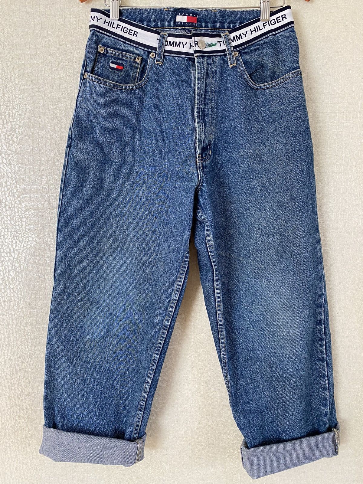 Outlets Vintage Y2K Tommy Hilfiger spell out waistband jeans