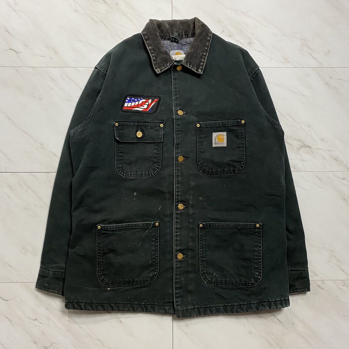 Carhartt × Vintage 1990s Vintage Carhartt faded chore coat jacket Size US L / EU 52-54 / 3 - 1 Thumbnail