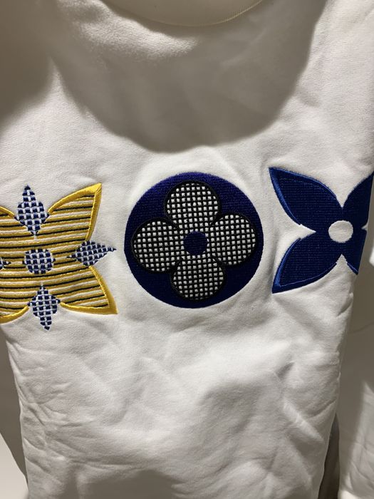 Louis Vuitton FLOWER MONOGRAM EMBROIDERED SWEATSHIRT Grailed