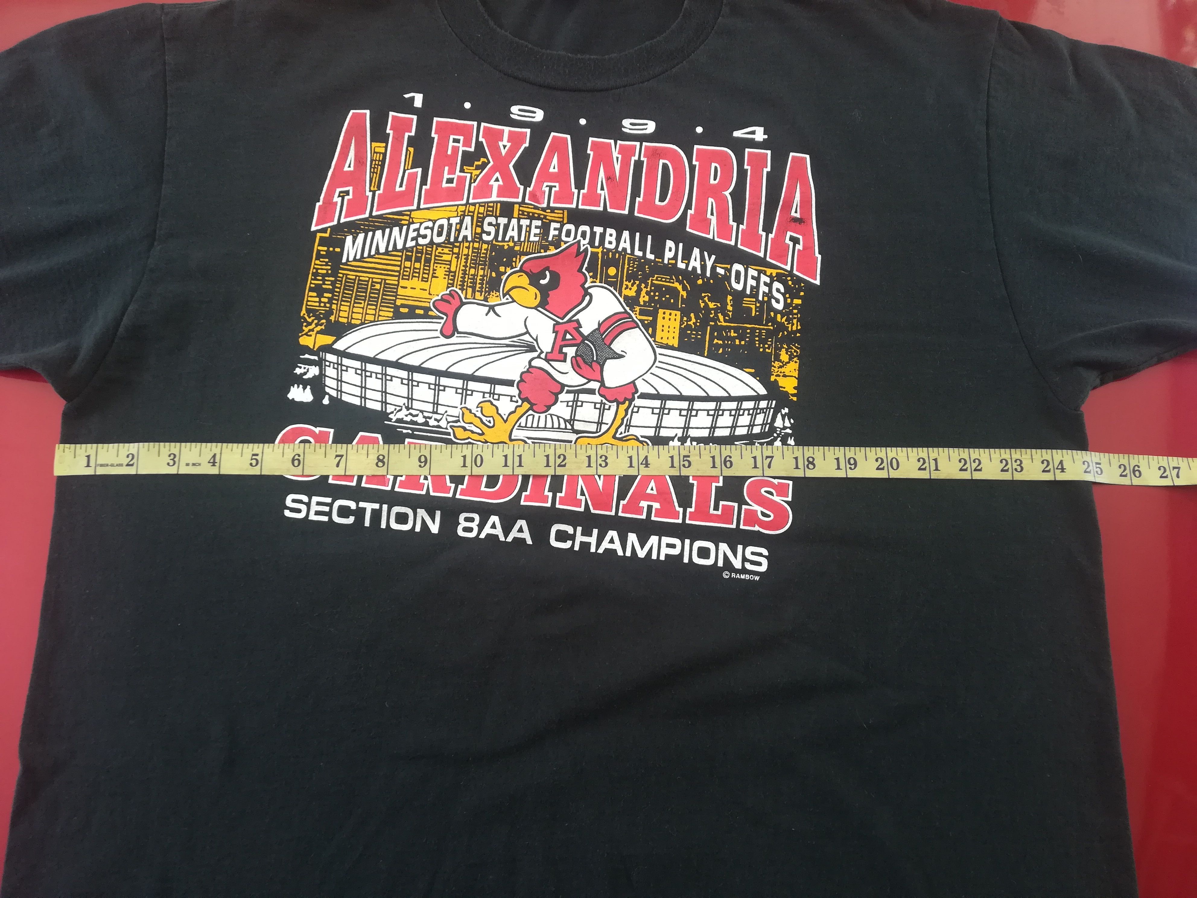 Jerzees × NFL × Vintage Vintage 1994 Alexandria Cardinals Play Offs TShirt Size US XL / EU 56 / 4 - 3 Thumbnail