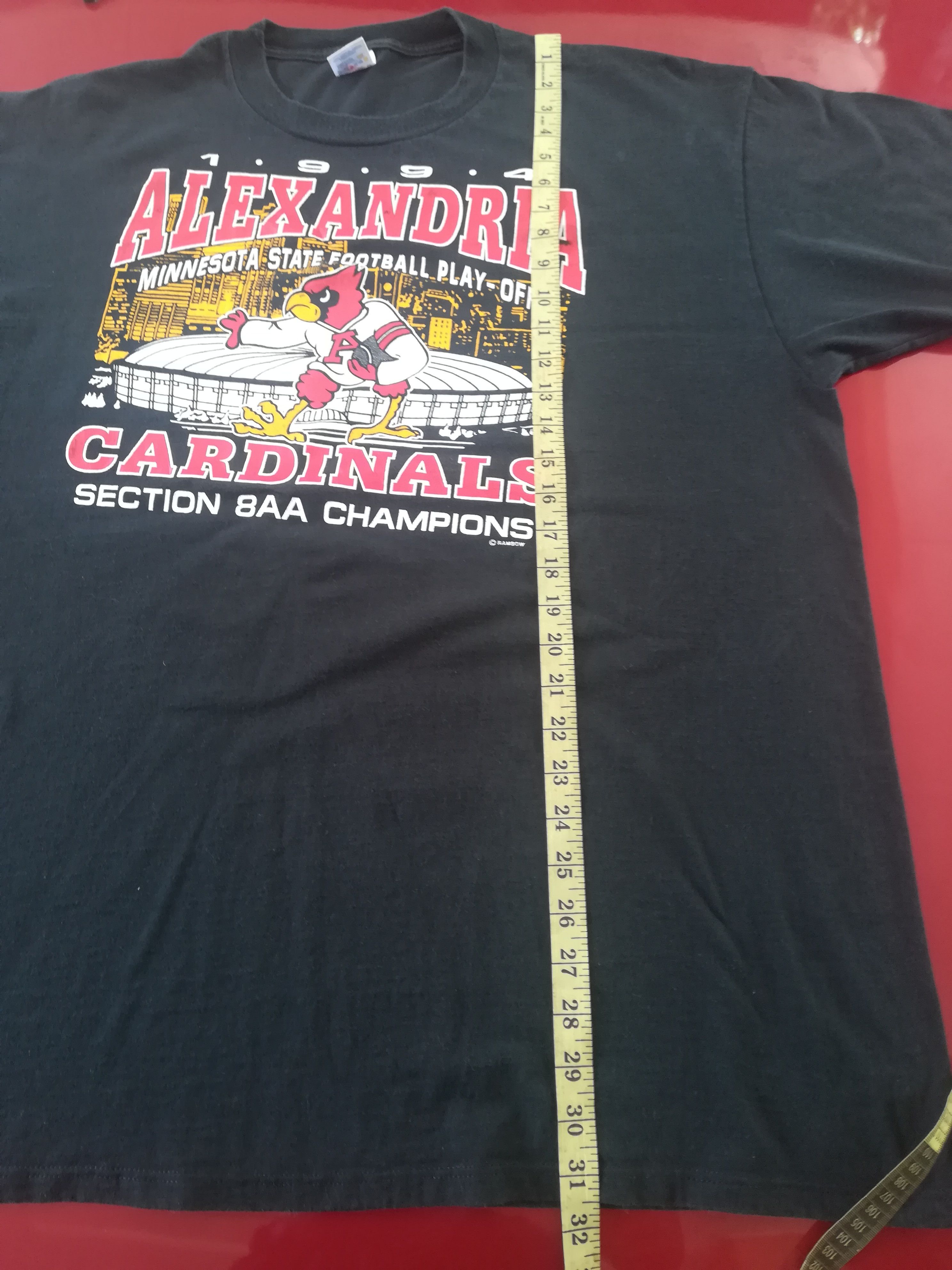 Jerzees × NFL × Vintage Vintage 1994 Alexandria Cardinals Play Offs TShirt Size US XL / EU 56 / 4 - 4 Thumbnail