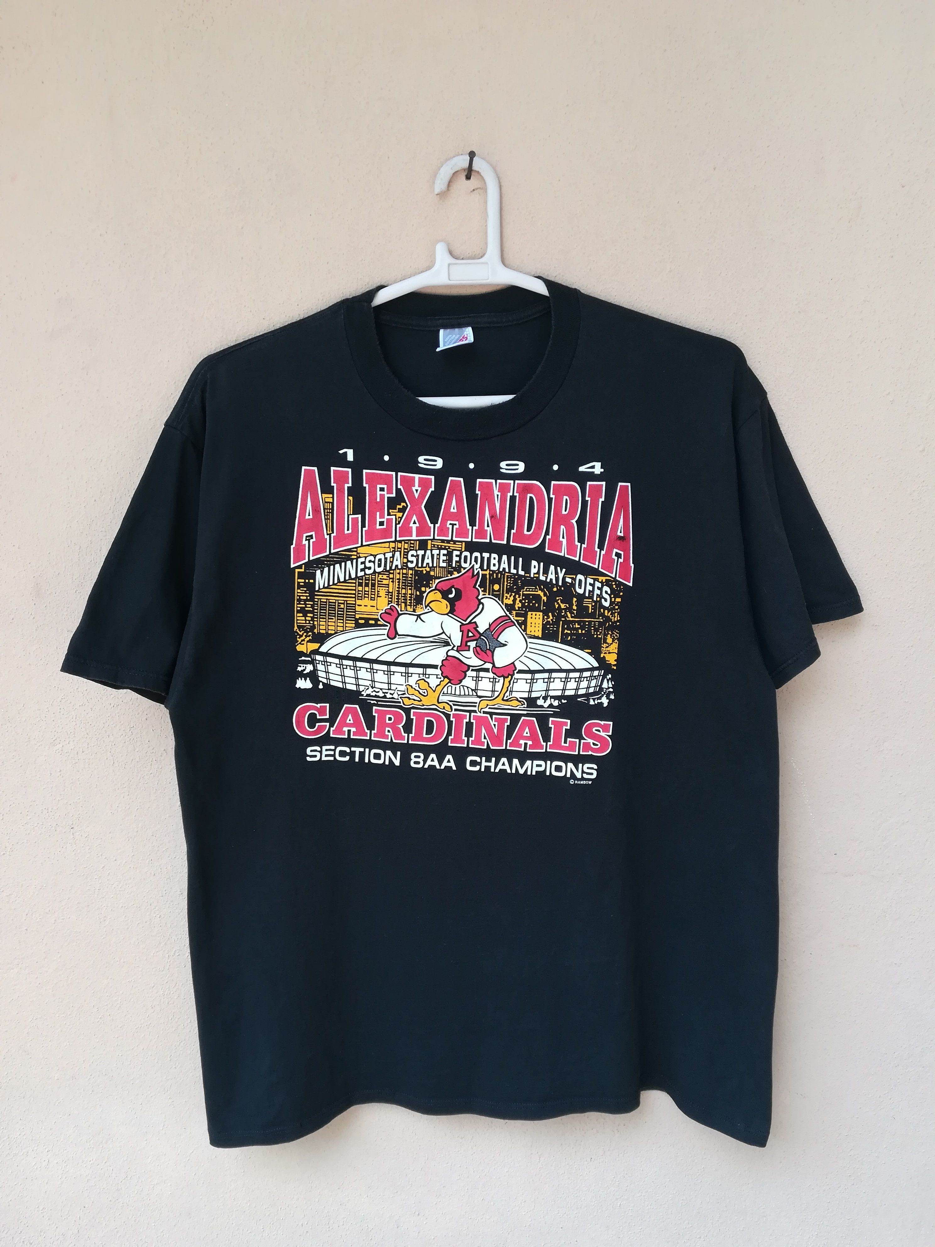 Jerzees × NFL × Vintage Vintage 1994 Alexandria Cardinals Play Offs TShirt Size US XL / EU 56 / 4 - 1 Thumbnail