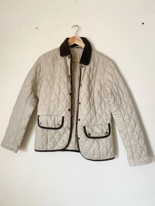 Barbour Barbour White Quilted Jacket for Women | Grailed