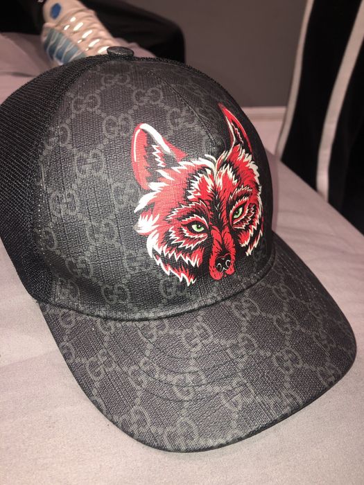 Gucci hat hot sale with wolf