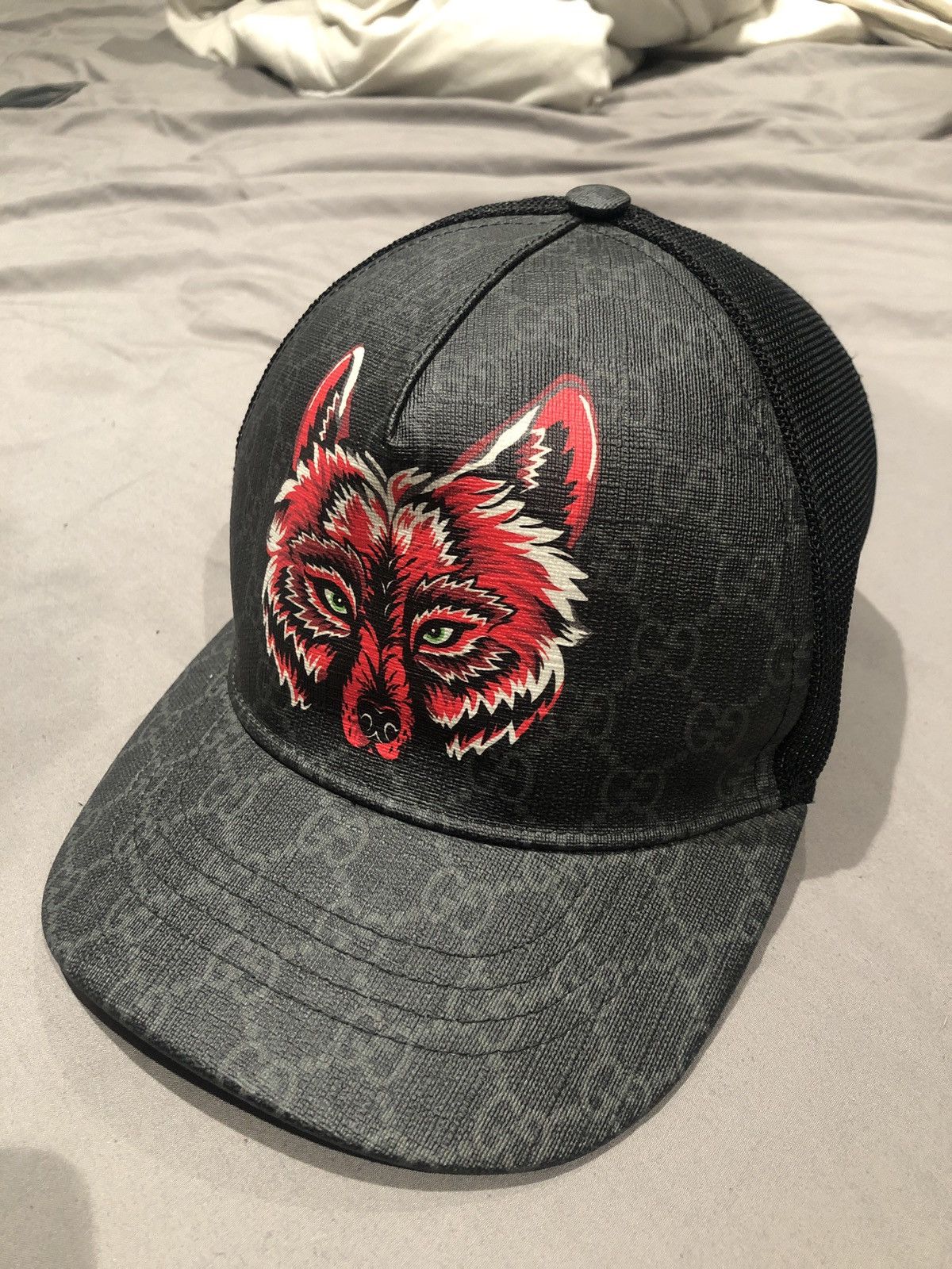 Gucci Gucci wolf canvas hat Grailed