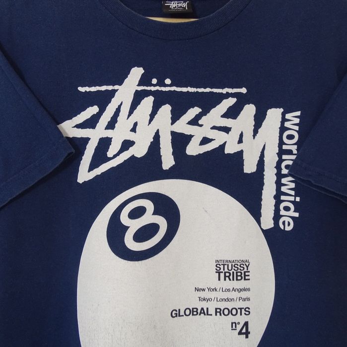 Stussy Stussy Worldwide 8 Ball Logo Navy T-Shirt - S | Grailed