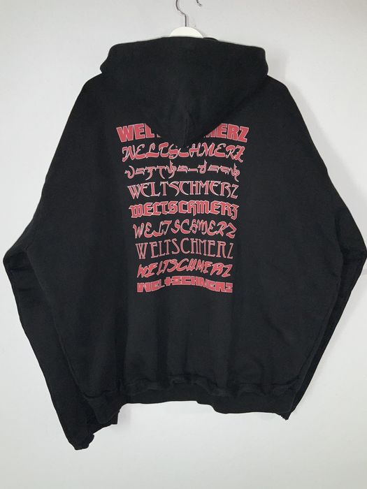 Vetements Vetements Black Weltschmerz/Zürich Double Hoodie | Grailed