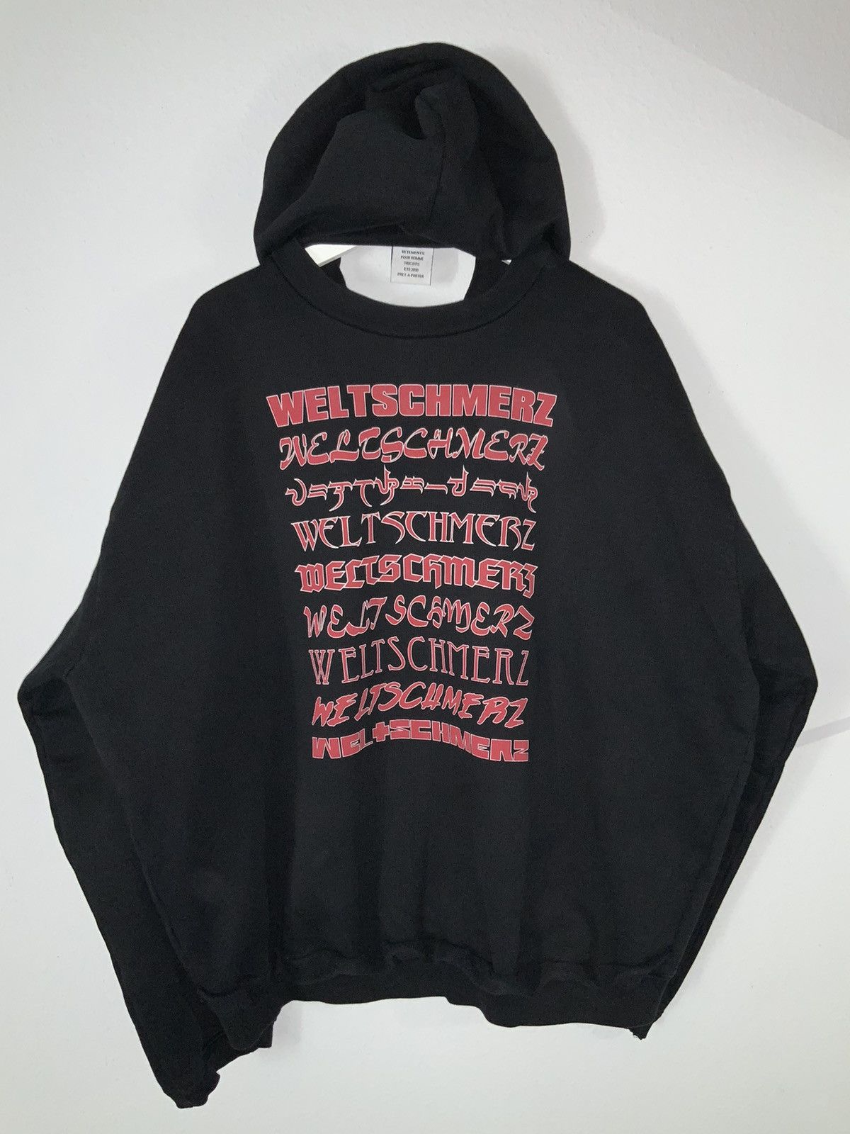Vetements Vetements Black Weltschmerz Zurich Double Hoodie Grailed