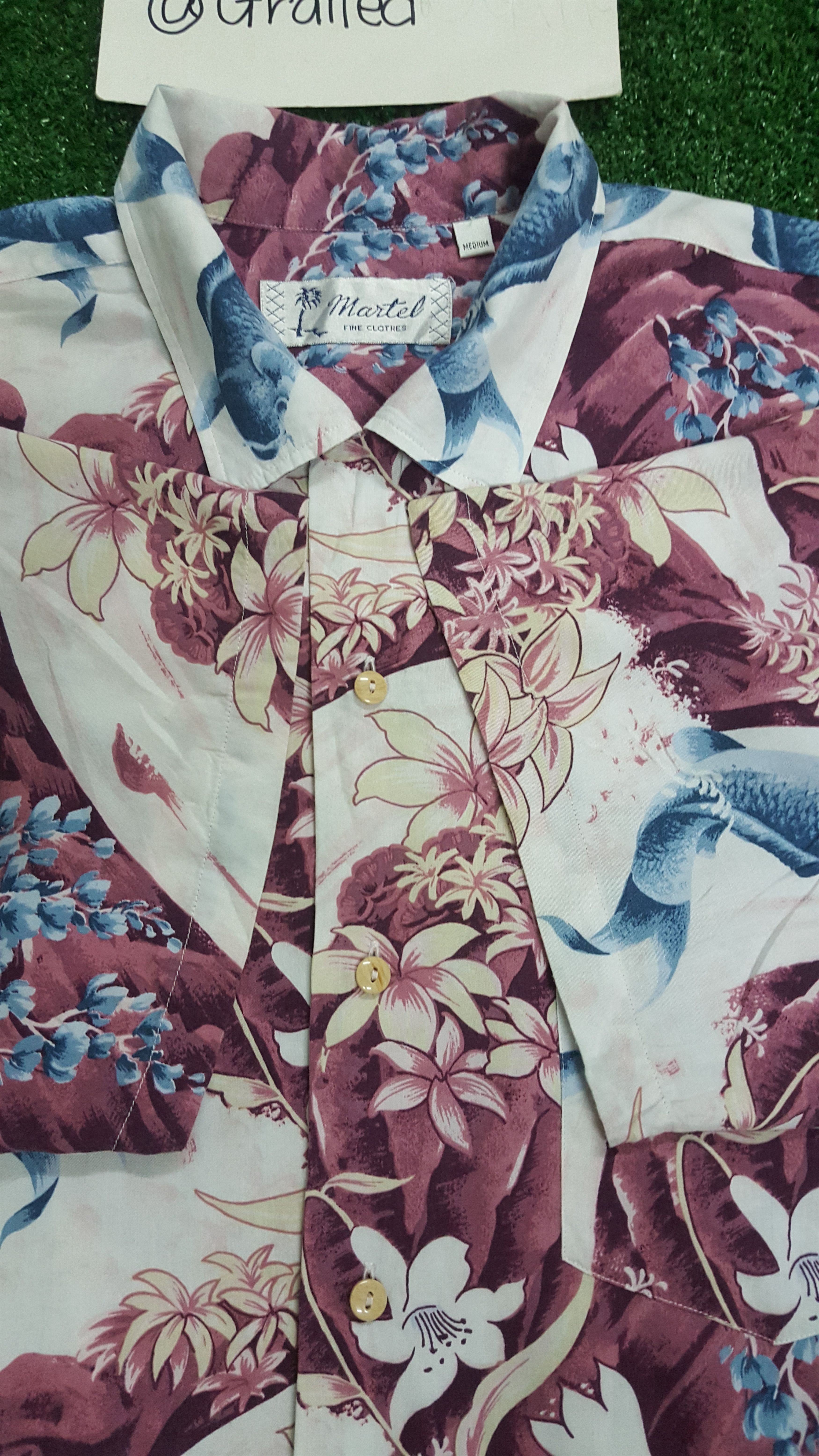 Japanese Brand 📍LastDrop📍 MartelFullPrint Koi fish&FlowerButtonDownShirt Size US M / EU 48-50 / 2 - 4 Thumbnail