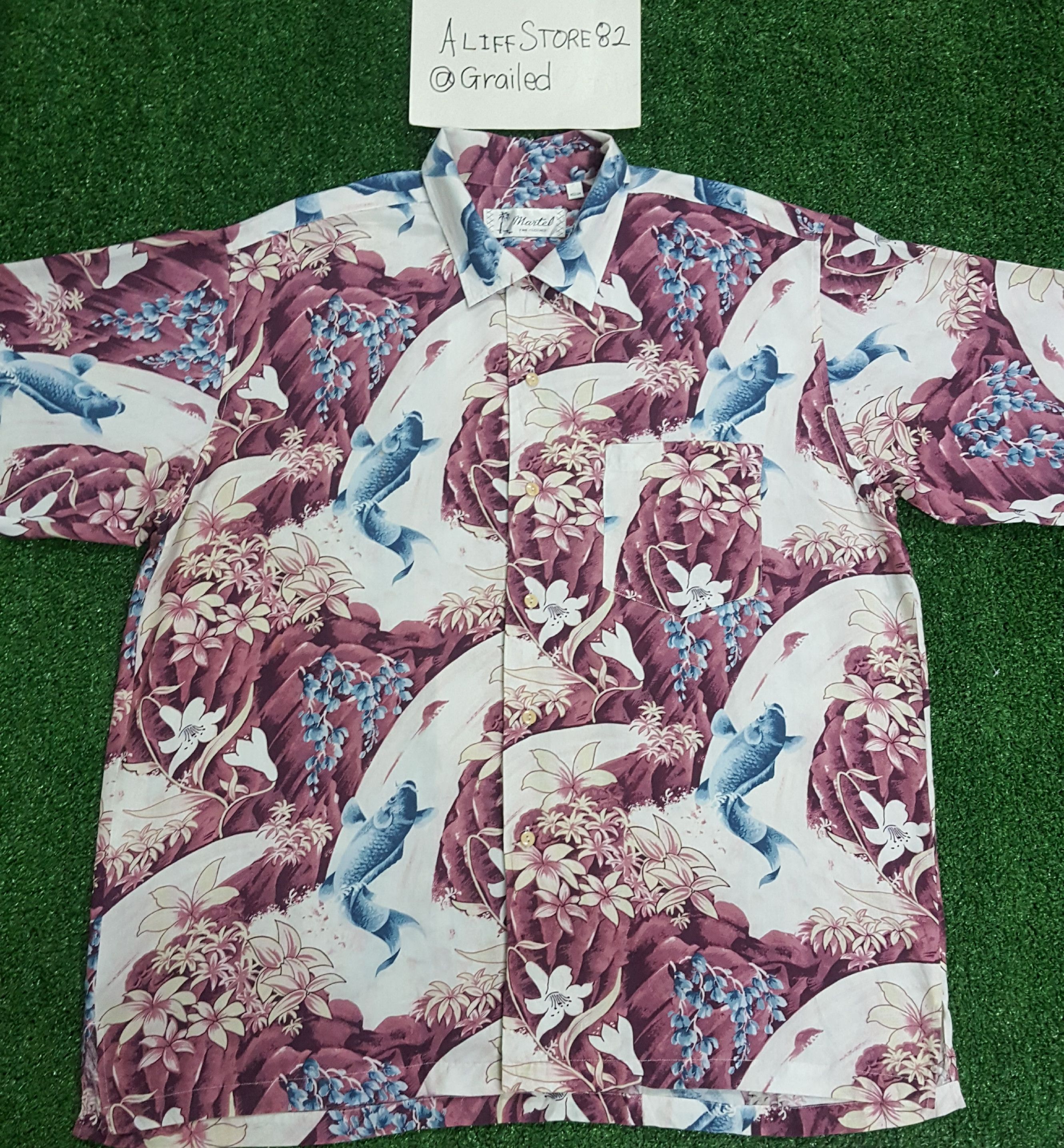 Japanese Brand 📍LastDrop📍 MartelFullPrint Koi fish&FlowerButtonDownShirt Size US M / EU 48-50 / 2 - 1 Thumbnail