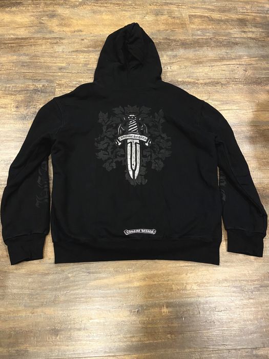 Chrome Hearts Rare Chrome Hearts Dagger Logo Gothic Script Zip Hoodie |  Grailed