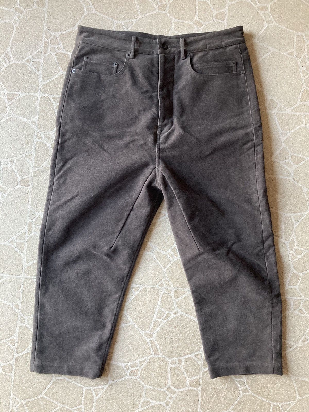 Rick Owens Drkshdw Collapse Cut Moleskin Pants Size US 31 - 1 Thumbnail