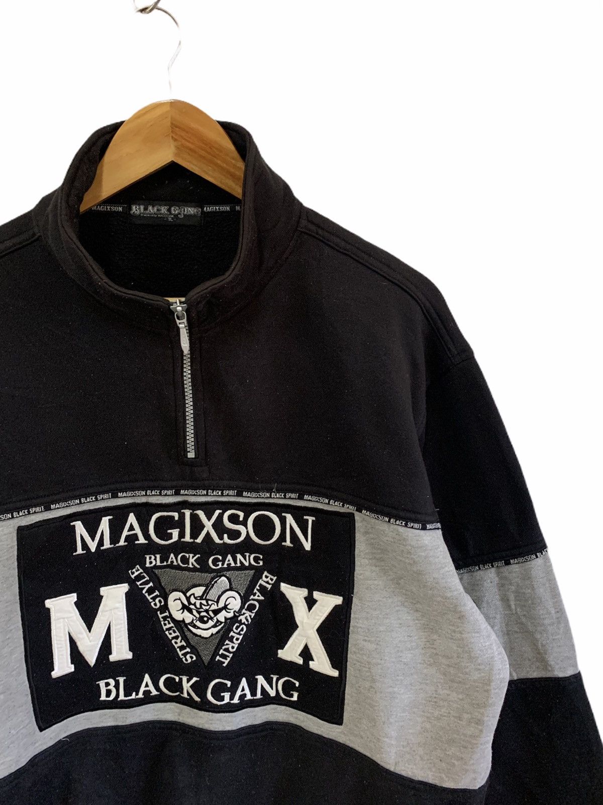Vintage vintage magixson black gang sweatshirt half zipped Size US XL / EU 56 / 4 - 2 Thumbnail