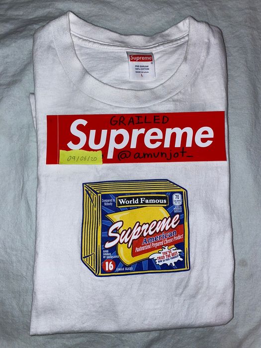 Supreme Supreme Cheese Tee in White Large | Grailed