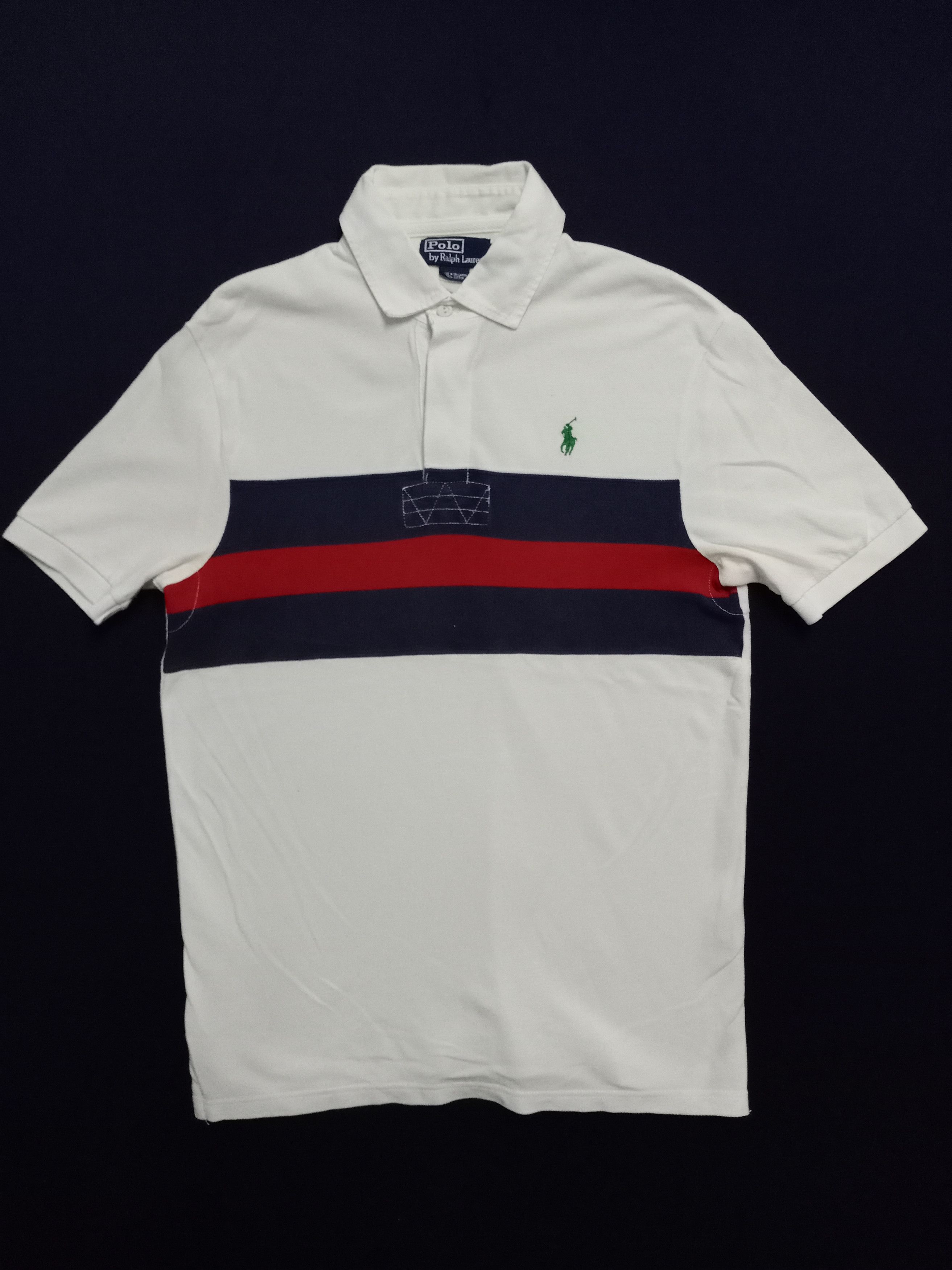 Polo Ralph Lauren × Ralph Lauren × Vintage Vintage Polo strip Shirt Polo Tennis Size US M / EU 48-50 / 2 - 1 Thumbnail