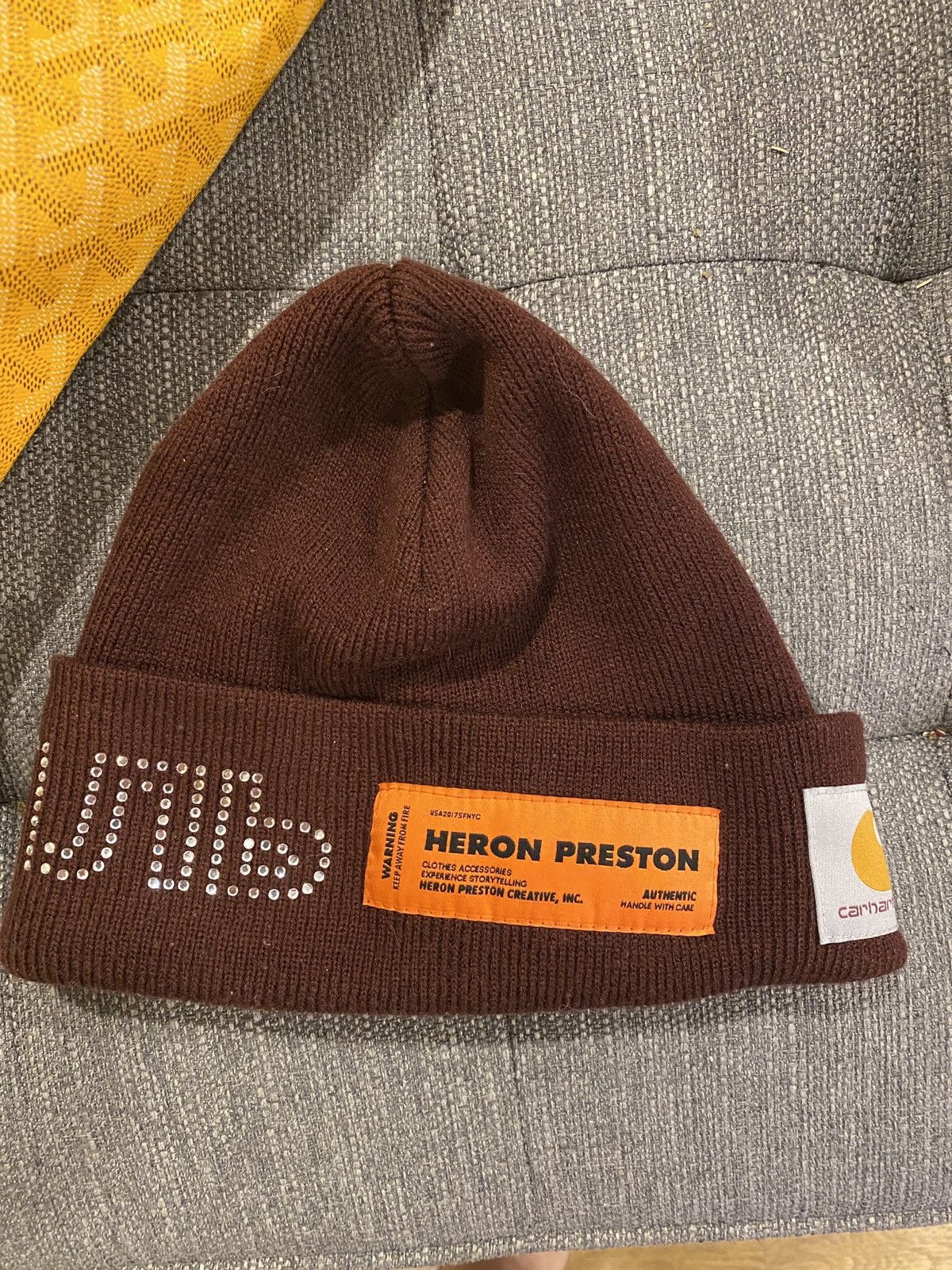 Carhartt × Heron Preston Heron Preston Carhartt Swarovski Beanie | Grailed