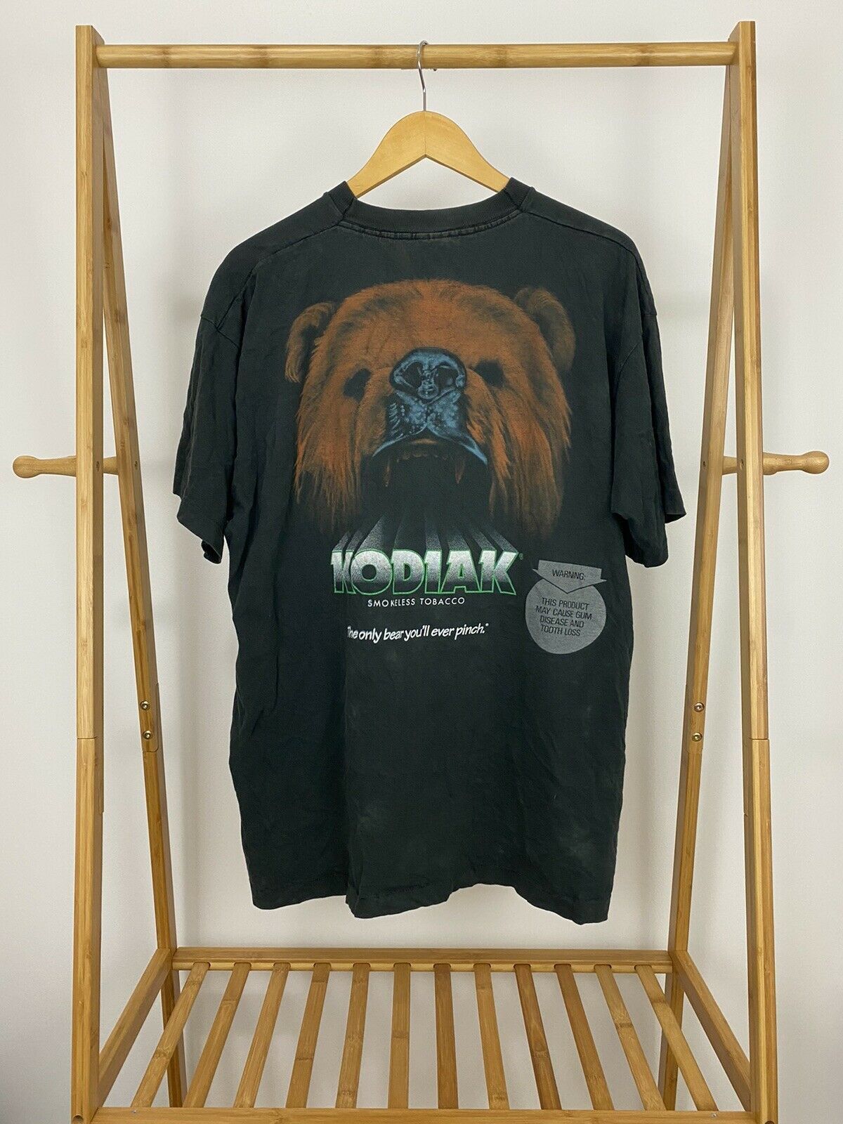 Vintage VTG Kodiak Smokeless Tobacco Grizzly Bear T-Shirt XL